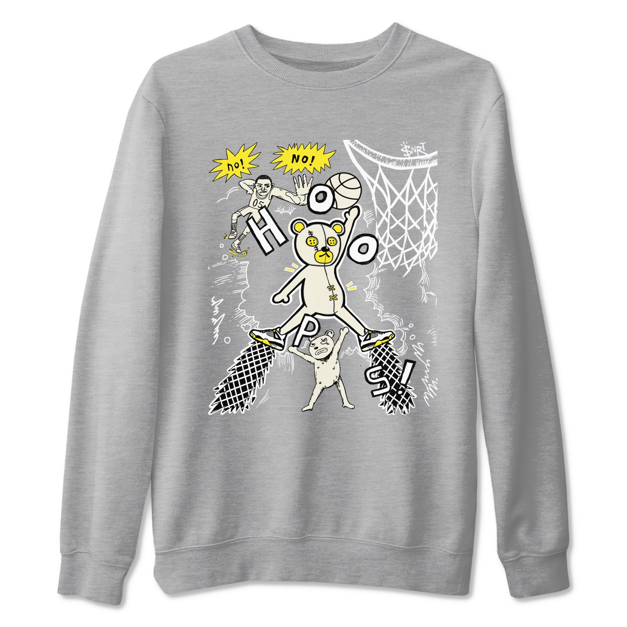4s Vivid Sulfur shirt to match jordans Stop The Bear sneaker tees Air Jordan 4 Retro Vivid Sulfur Drip Gear Zone unisex cotton Heather Grey 2 crew neck shirt