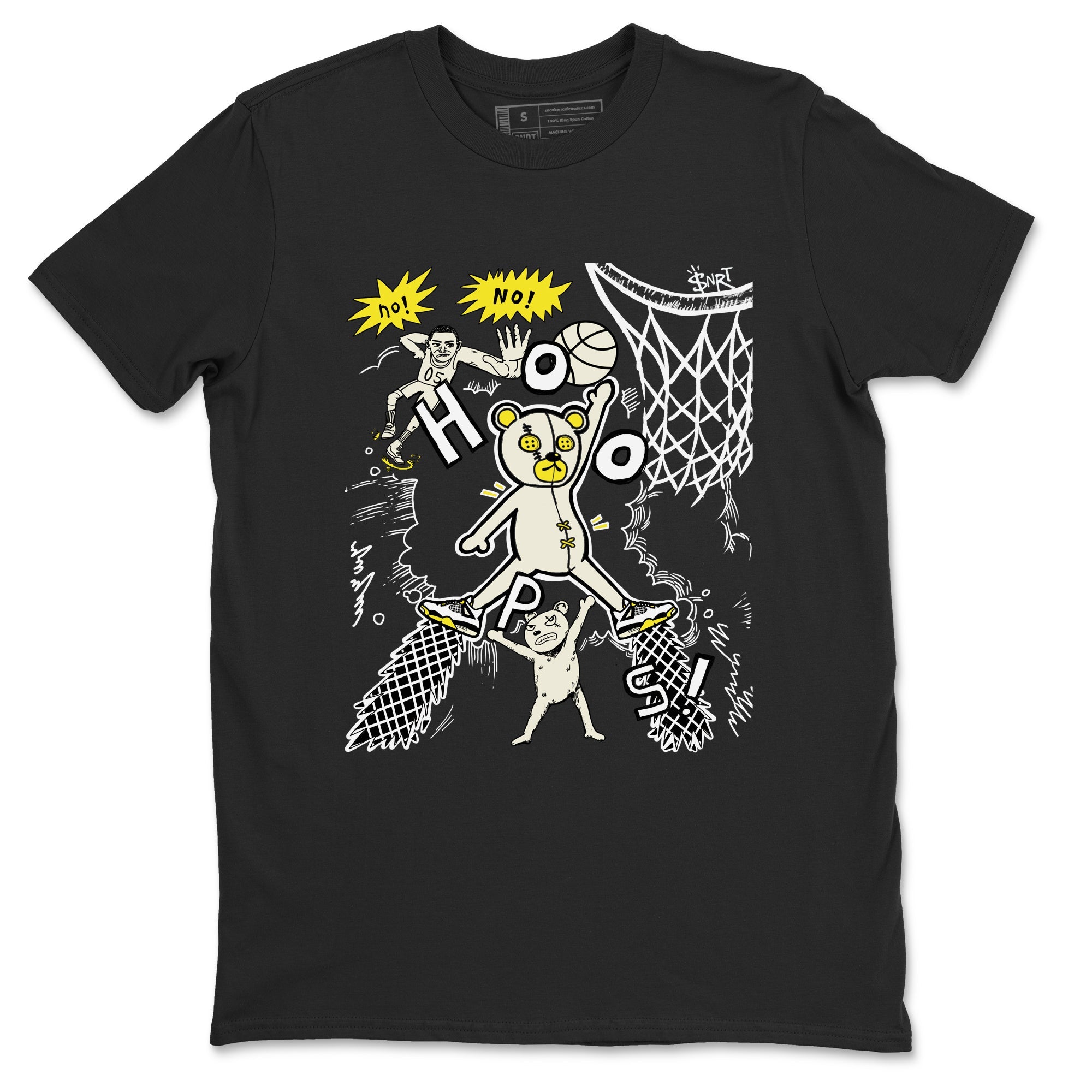 4s Vivid Sulfur shirt to match jordans Stop The Bear sneaker tees Air Jordan 4 Retro Vivid Sulfur Drip Gear Zone unisex cotton Black 2 crew neck shirt