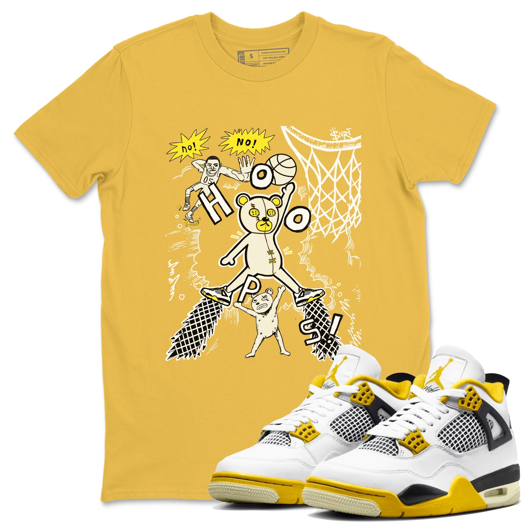 4s Vivid Sulfur shirt to match jordans Stop The Bear sneaker tees Air Jordan 4 Retro Vivid Sulfur Drip Gear Zone unisex cotton Daisy 1 crew neck shirt