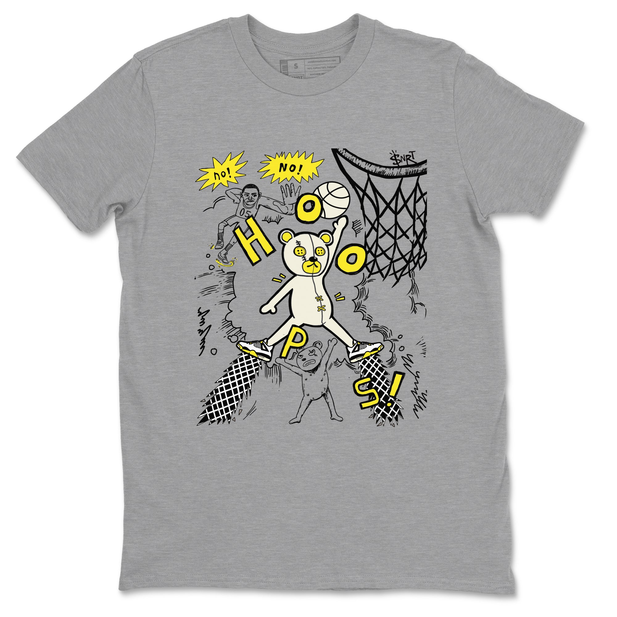 4s Vivid Sulfur shirt to match jordans Stop The Bear sneaker tees Air Jordan 4 Retro Vivid Sulfur Drip Gear Zone unisex cotton Heather Grey 2 crew neck shirt