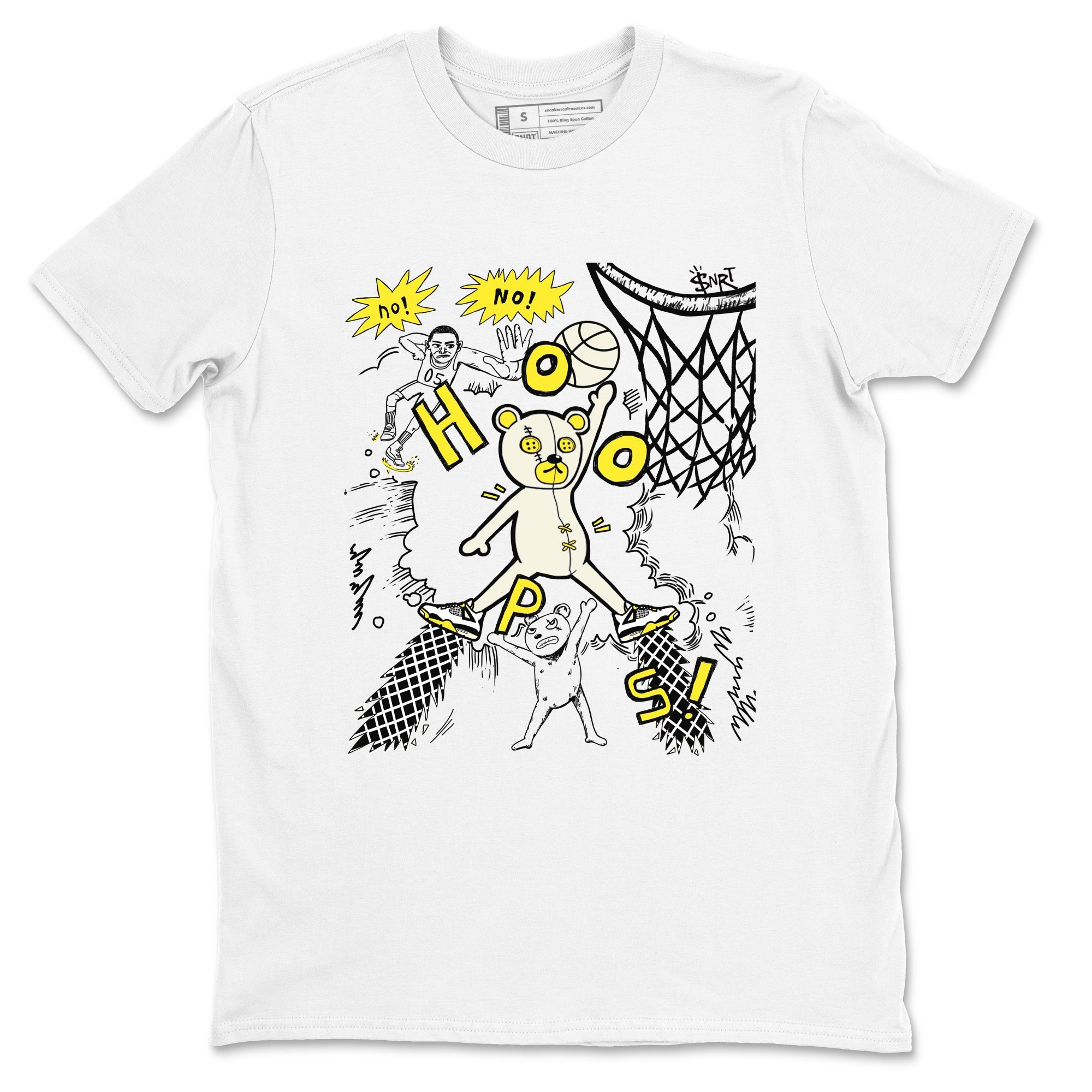4s Vivid Sulfur shirt to match jordans Stop The Bear sneaker tees Air Jordan 4 Retro Vivid Sulfur Drip Gear Zone unisex cotton White 2 crew neck shirt