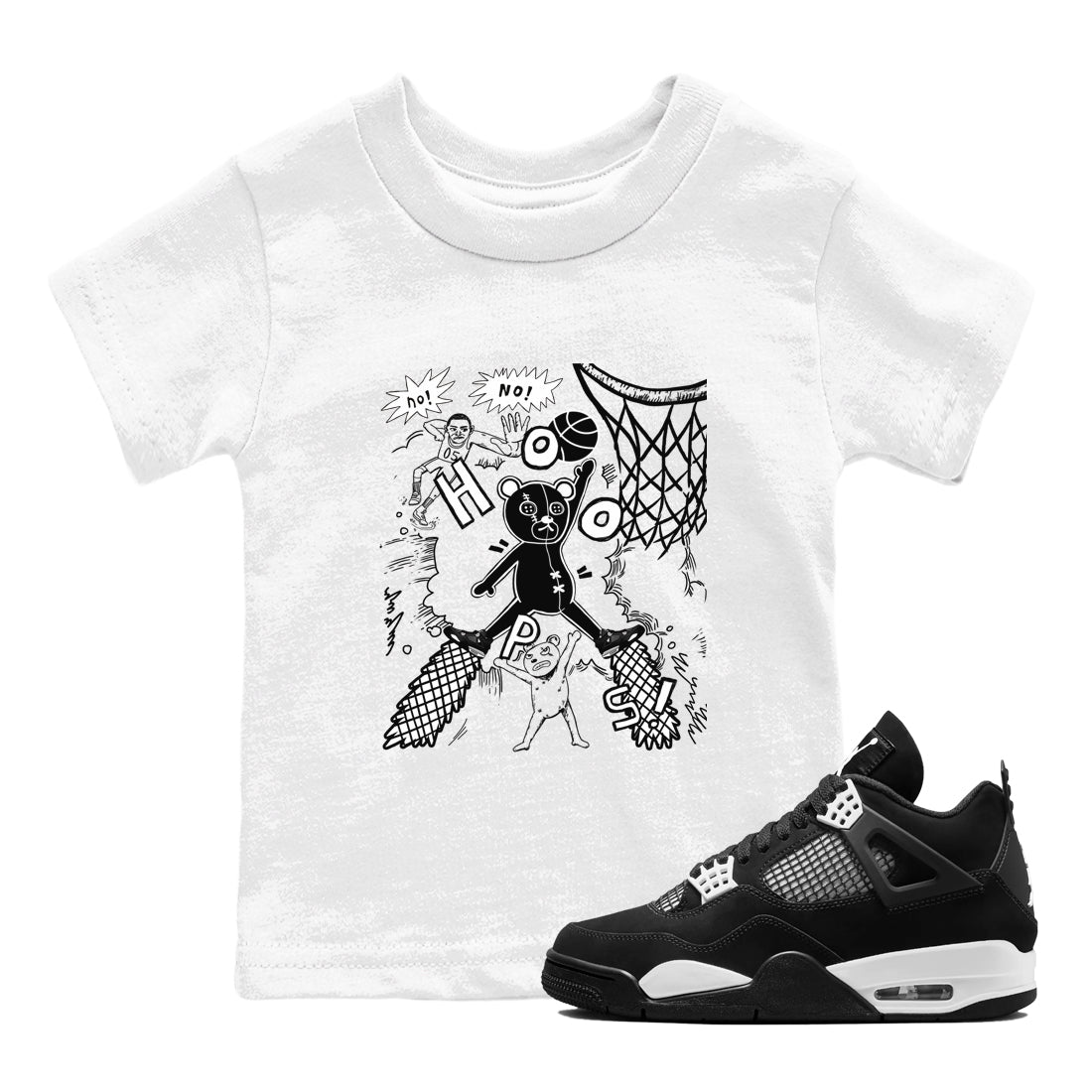 4s White Thunder shirt to match jordans Stop The Bear sneaker tees Air Jordan 4 White Thunder Drip Gear Zone baby toddler White 1 cotton Shirt