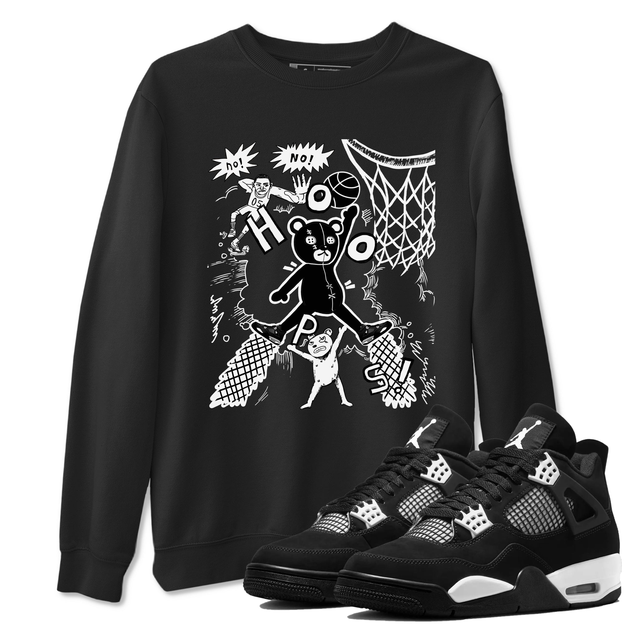 4s White Thunder shirt to match jordans Stop The Bear sneaker tees Air Jordan 4 White Thunder Drip Gear Zone unisex cotton Black 1 crew neck shirt