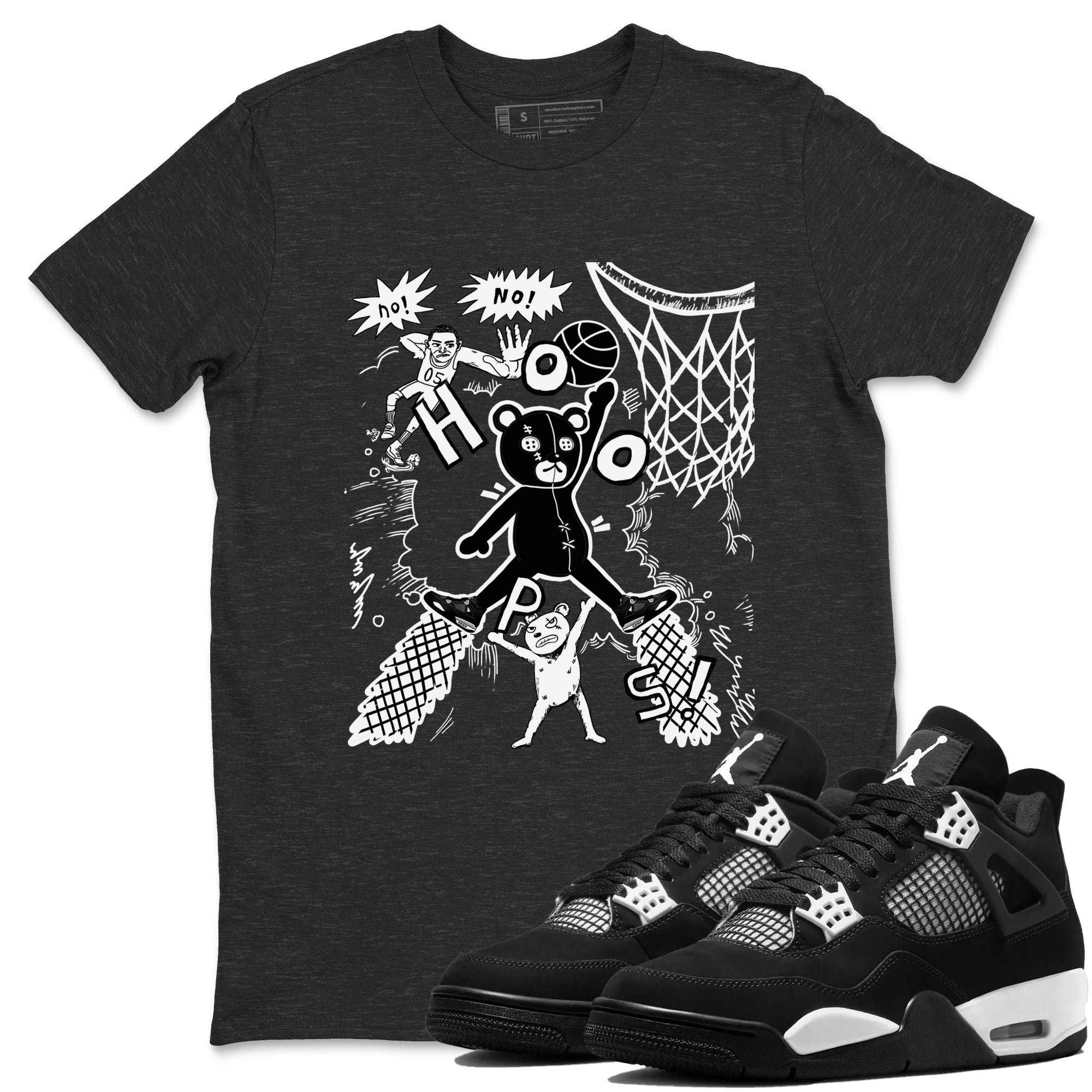 4s White Thunder shirt to match jordans Stop The Bear sneaker tees Air Jordan 4 White Thunder Drip Gear Zone unisex cotton Charcoal Heather 1 crew neck shirt