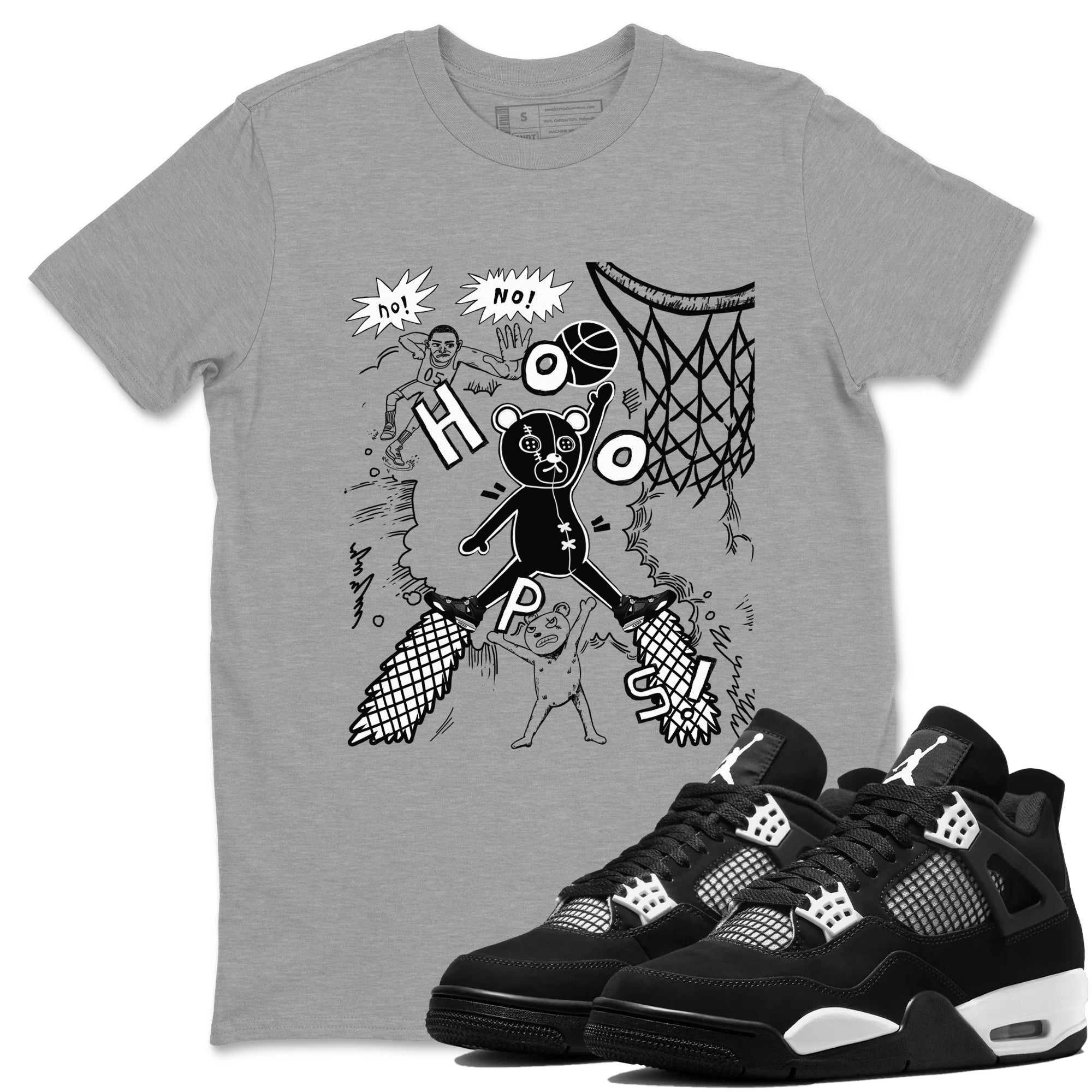 4s White Thunder shirt to match jordans Stop The Bear sneaker tees Air Jordan 4 White Thunder Drip Gear Zone unisex cotton Heather Grey 1 crew neck shirt