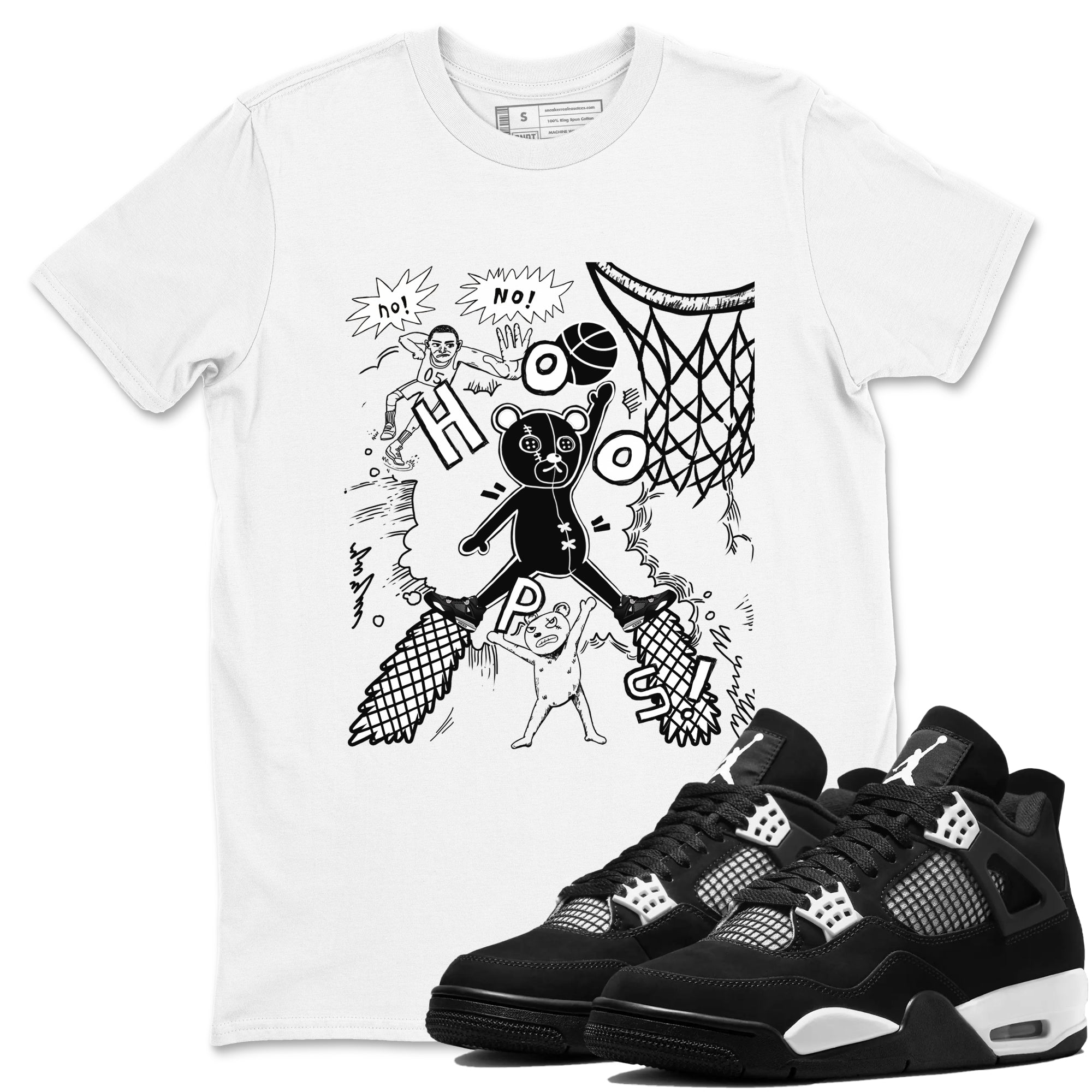 4s White Thunder shirt to match jordans Stop The Bear sneaker tees Air Jordan 4 White Thunder Drip Gear Zone unisex cotton White 1 crew neck shirt