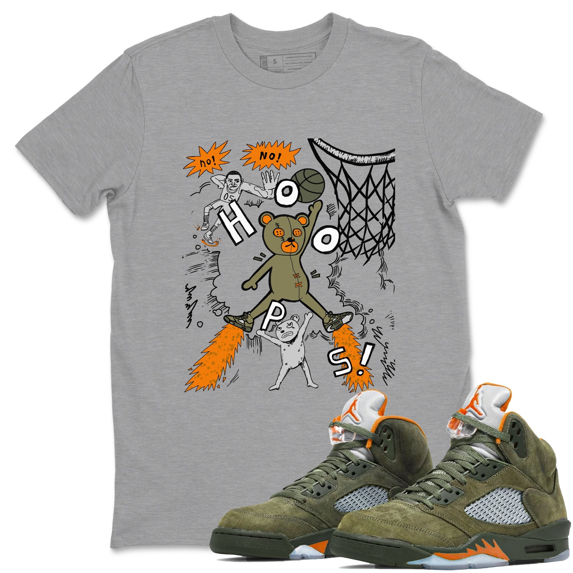 Air Jordan 5 Olive shirt to match jordans Stop The Bear sneaker tees 5s Olive Drip Gear Zone unisex cotton Heather Grey 1 crew neck shirt