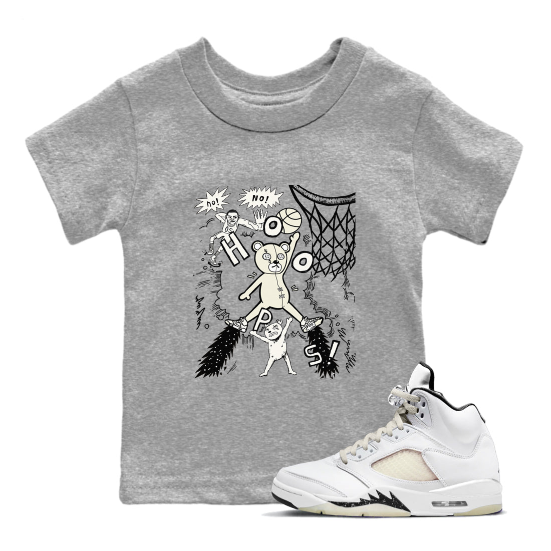 5s Sail shirt to match jordans Stop The Bear sneaker tees Air Jordan 5 Sail Drip Gear Zone baby toddler Heather Grey 1 cotton Shirt