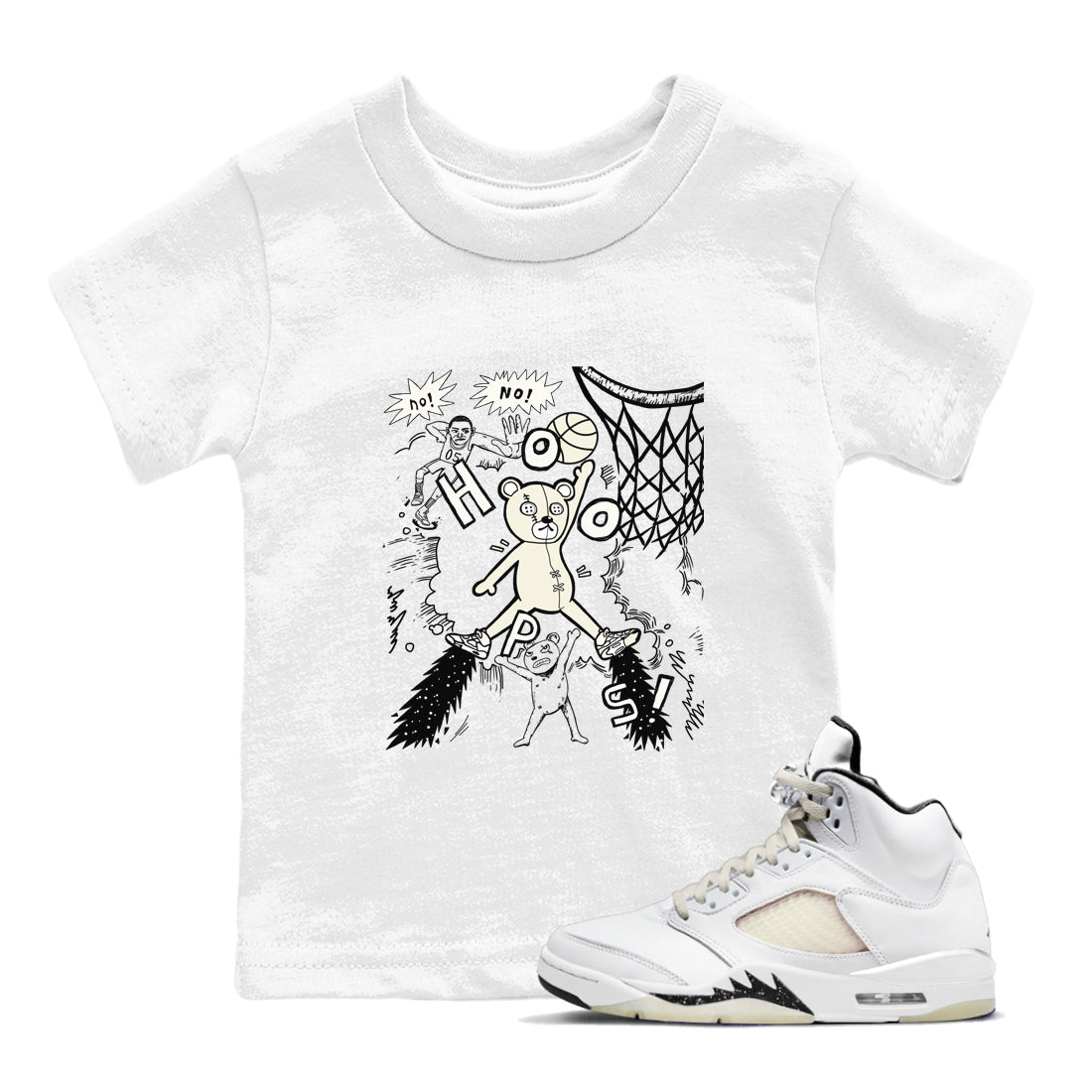 5s Sail shirt to match jordans Stop The Bear sneaker tees Air Jordan 5 Sail Drip Gear Zone baby toddler White 1 cotton Shirt