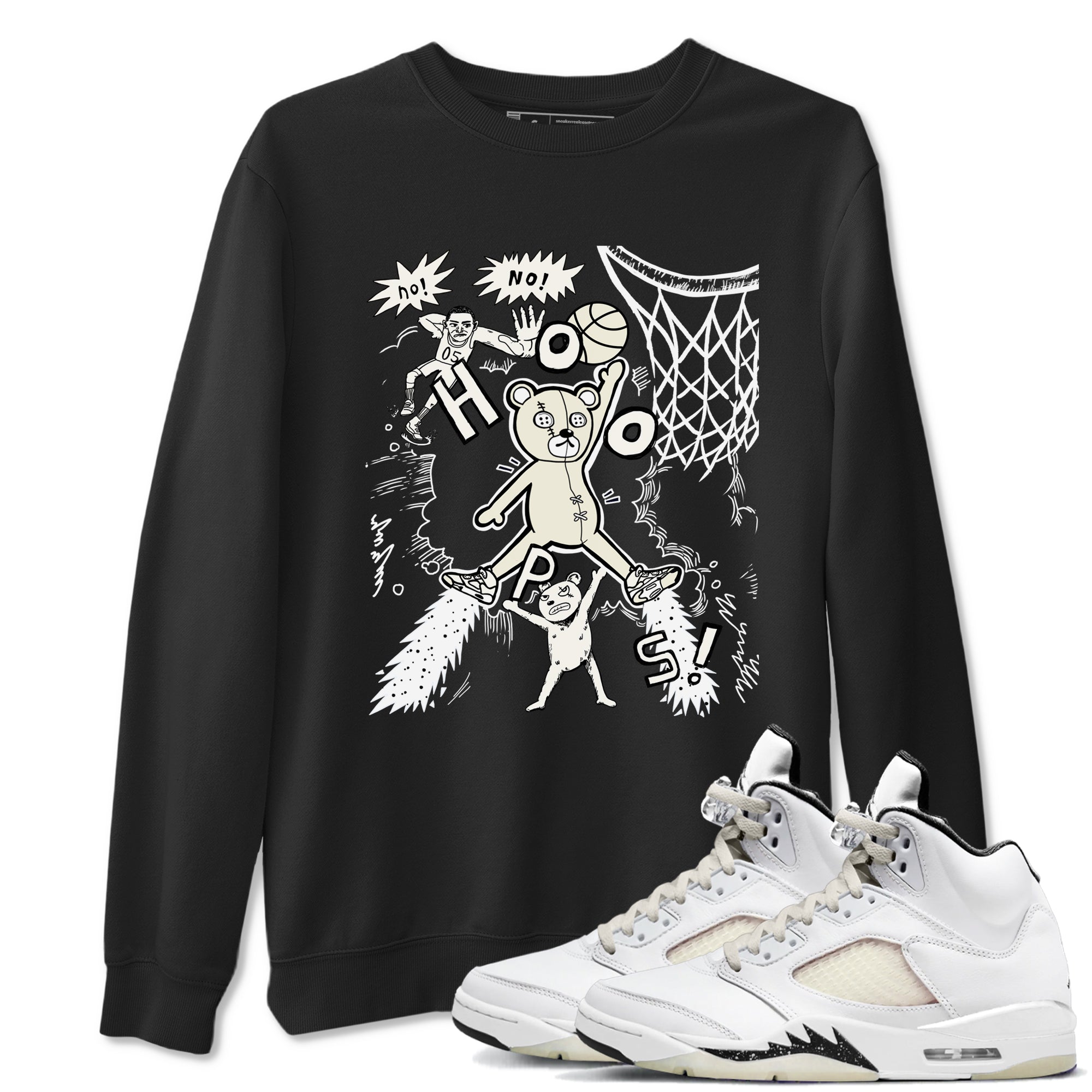 5s Sail shirt to match jordans Stop The Bear sneaker tees Air Jordan 5 Sail Drip Gear Zone unisex cotton Black 1 crew neck shirt