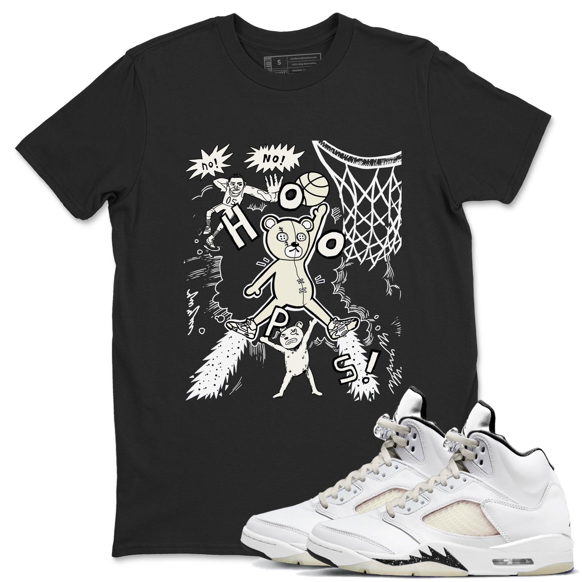 5s Sail shirt to match jordans Stop The Bear sneaker tees Air Jordan 5 Sail Drip Gear Zone unisex cotton Black 1 crew neck shirt