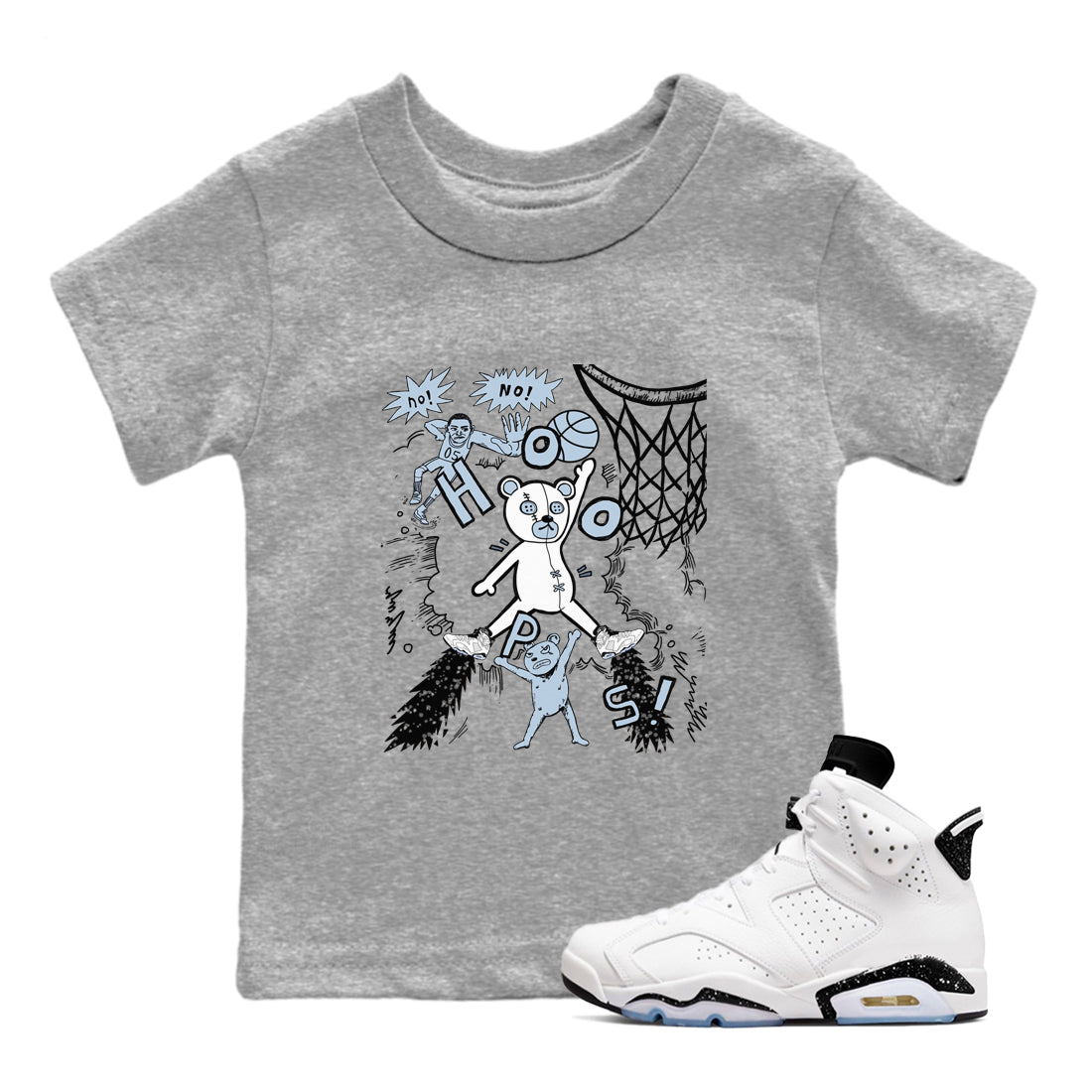 6s Reverse Oreo shirt to match jordans Stop The Bear sneaker tees Air Jordan 6 Reverse Oreo Drip Gear Zone baby toddler Heather Grey 1 cotton Shirt