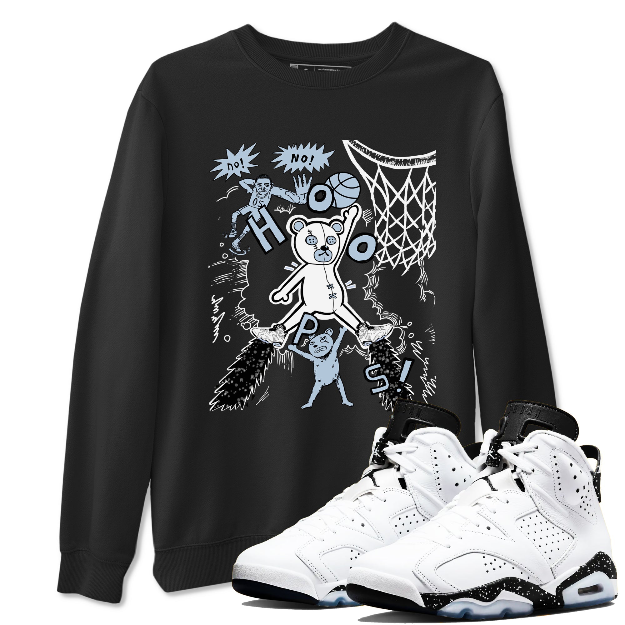 6s Reverse Oreo shirt to match jordans Stop The Bear sneaker tees Air Jordan 6 Reverse Oreo Drip Gear Zone unisex cotton Black 1 crew neck shirt