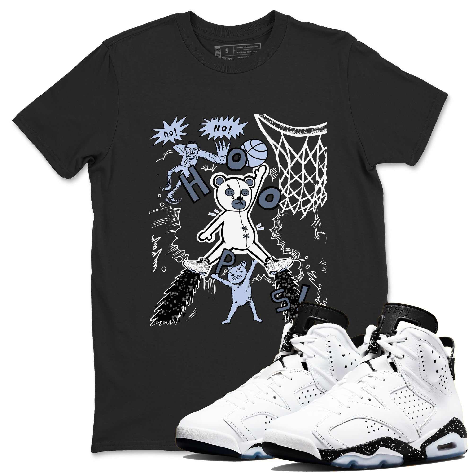6s Reverse Oreo shirt to match jordans Stop The Bear sneaker tees Air Jordan 6 Reverse Oreo Drip Gear Zone unisex cotton Black 1 crew neck shirt