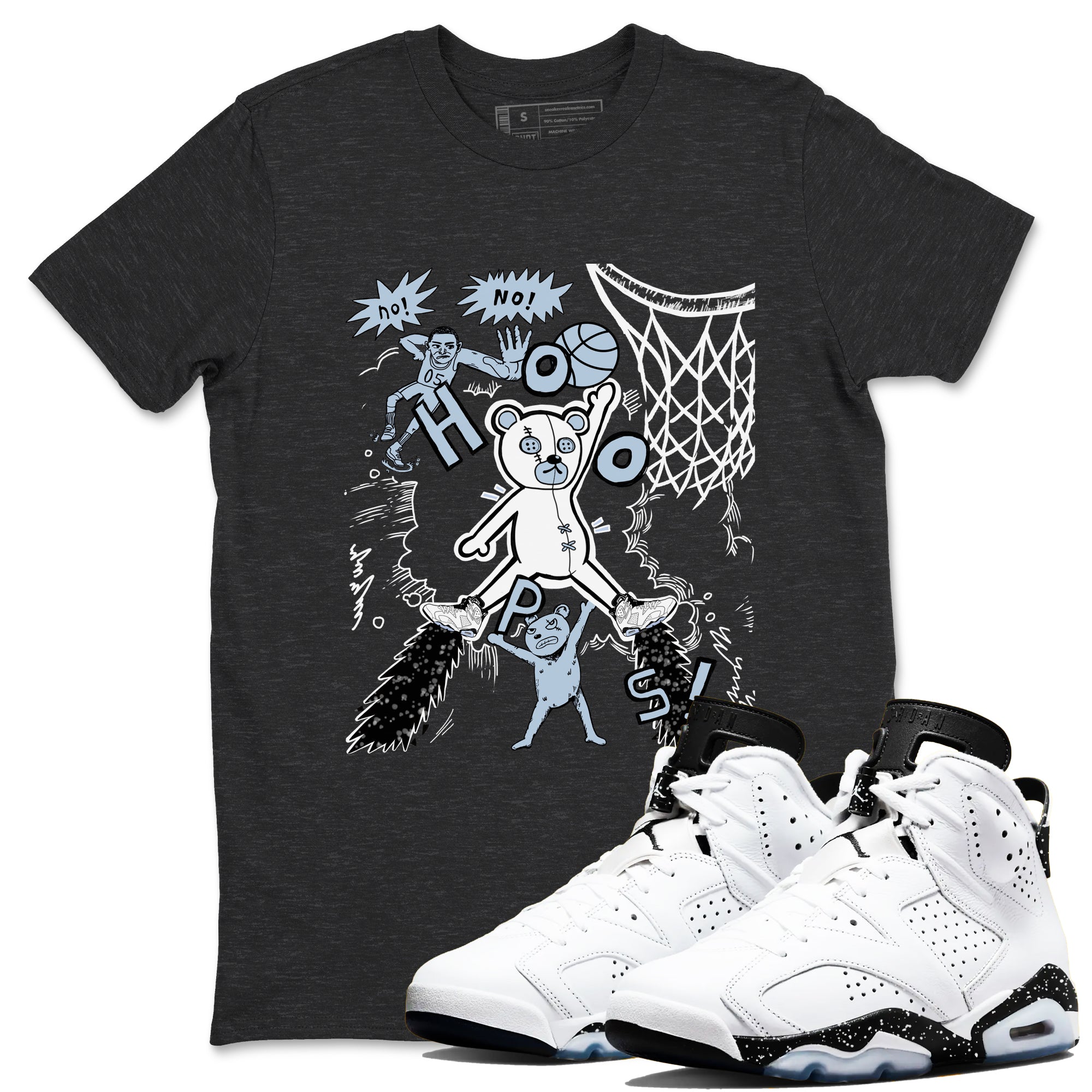 6s Reverse Oreo shirt to match jordans Stop The Bear sneaker tees Air Jordan 6 Reverse Oreo Drip Gear Zone unisex cotton Charcoal Heather 1 crew neck shirt
