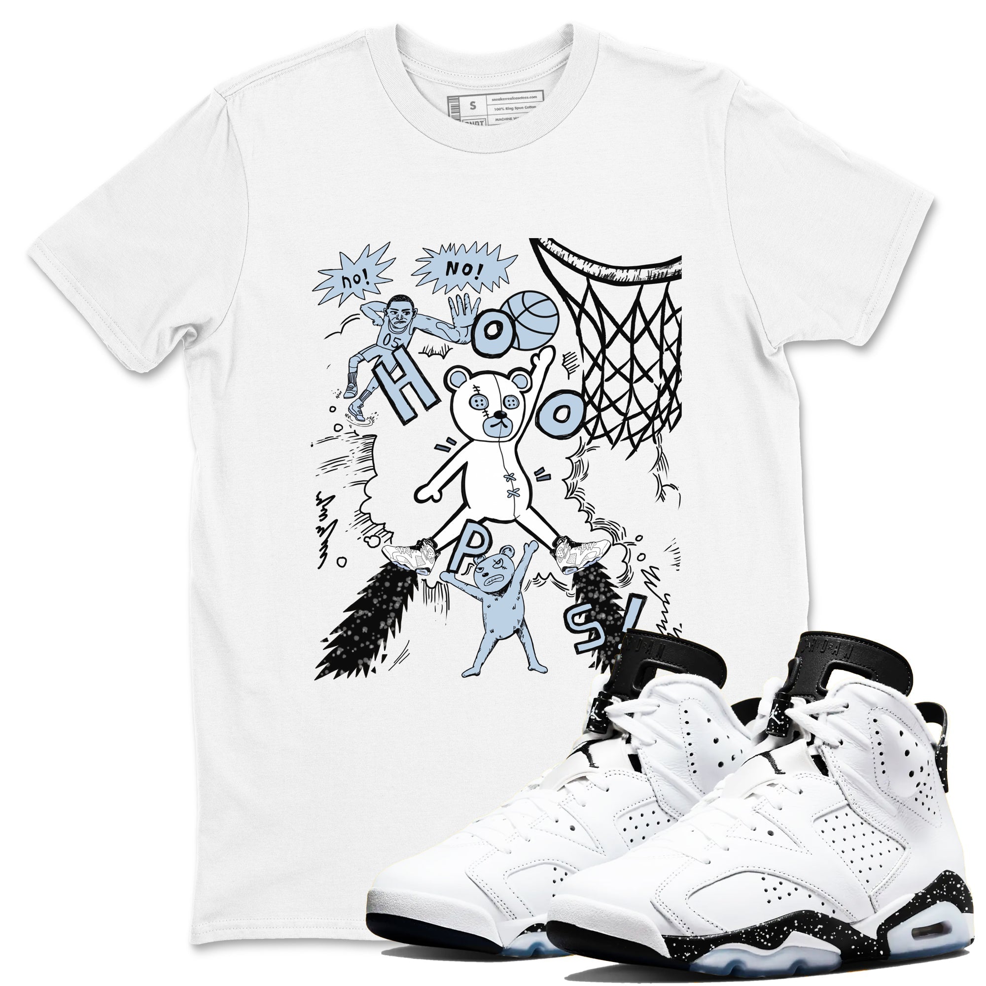 6s Reverse Oreo shirt to match jordans Stop The Bear sneaker tees Air Jordan 6 Reverse Oreo Drip Gear Zone unisex cotton White 1 crew neck shirt