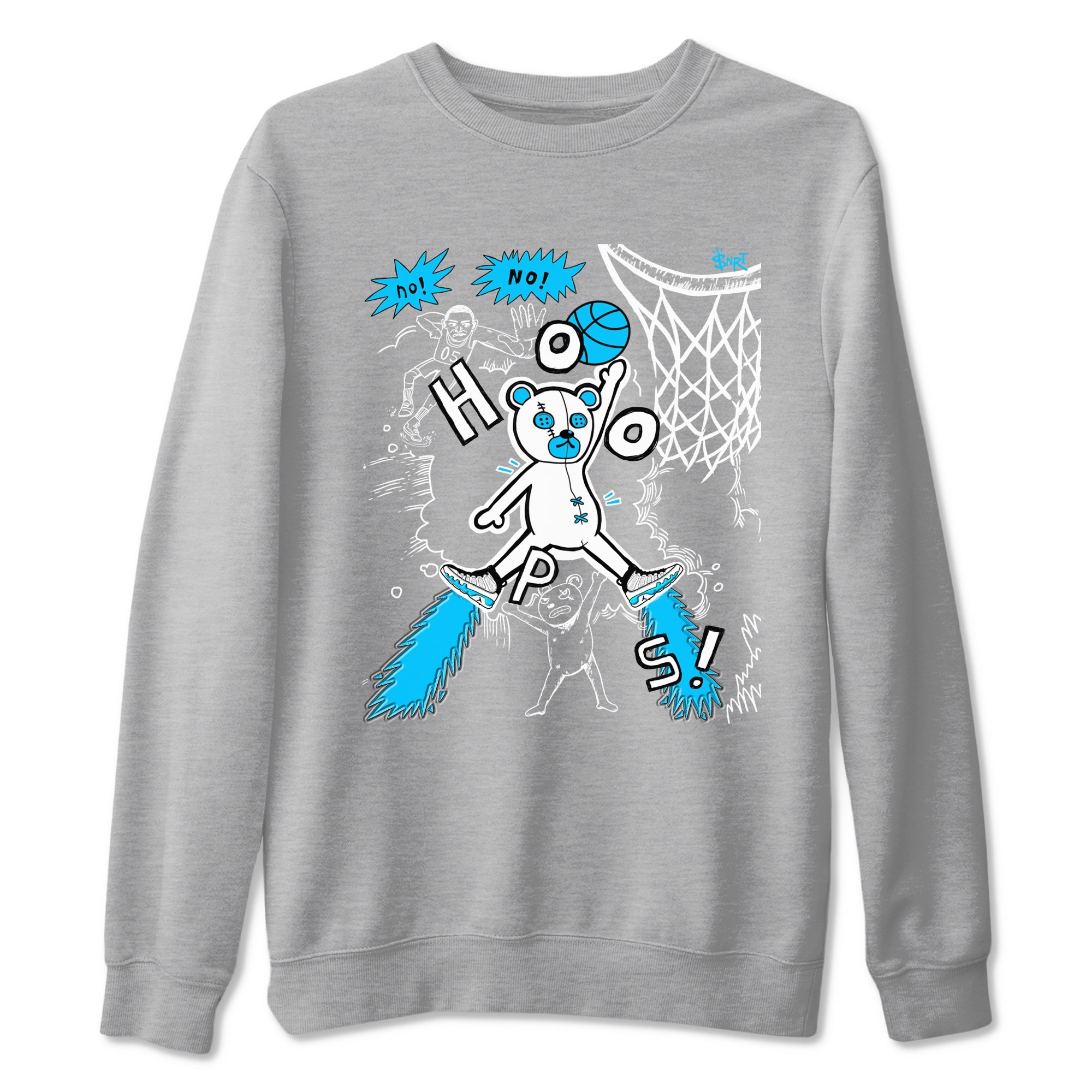 9s Powder Blue shirt to match jordans Stop The Bear sneaker tees Air Jordan 9 Powder Blue Drip Gear Zone unisex cotton Heather Grey 2 crew neck shirt