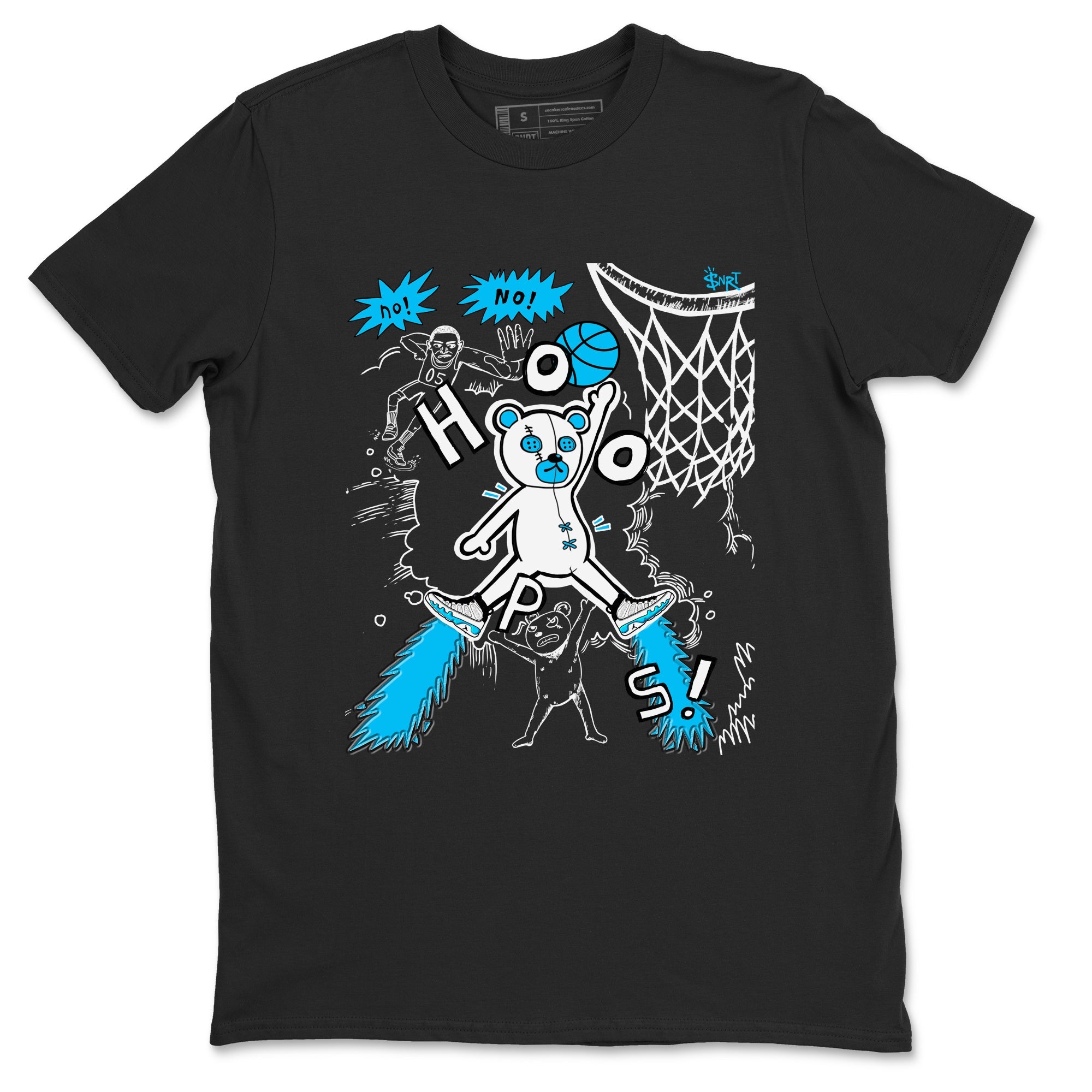 9s Powder Blue shirt to match jordans Stop The Bear sneaker tees Air Jordan 9 Powder Blue Drip Gear Zone unisex cotton Black 2 crew neck shirt