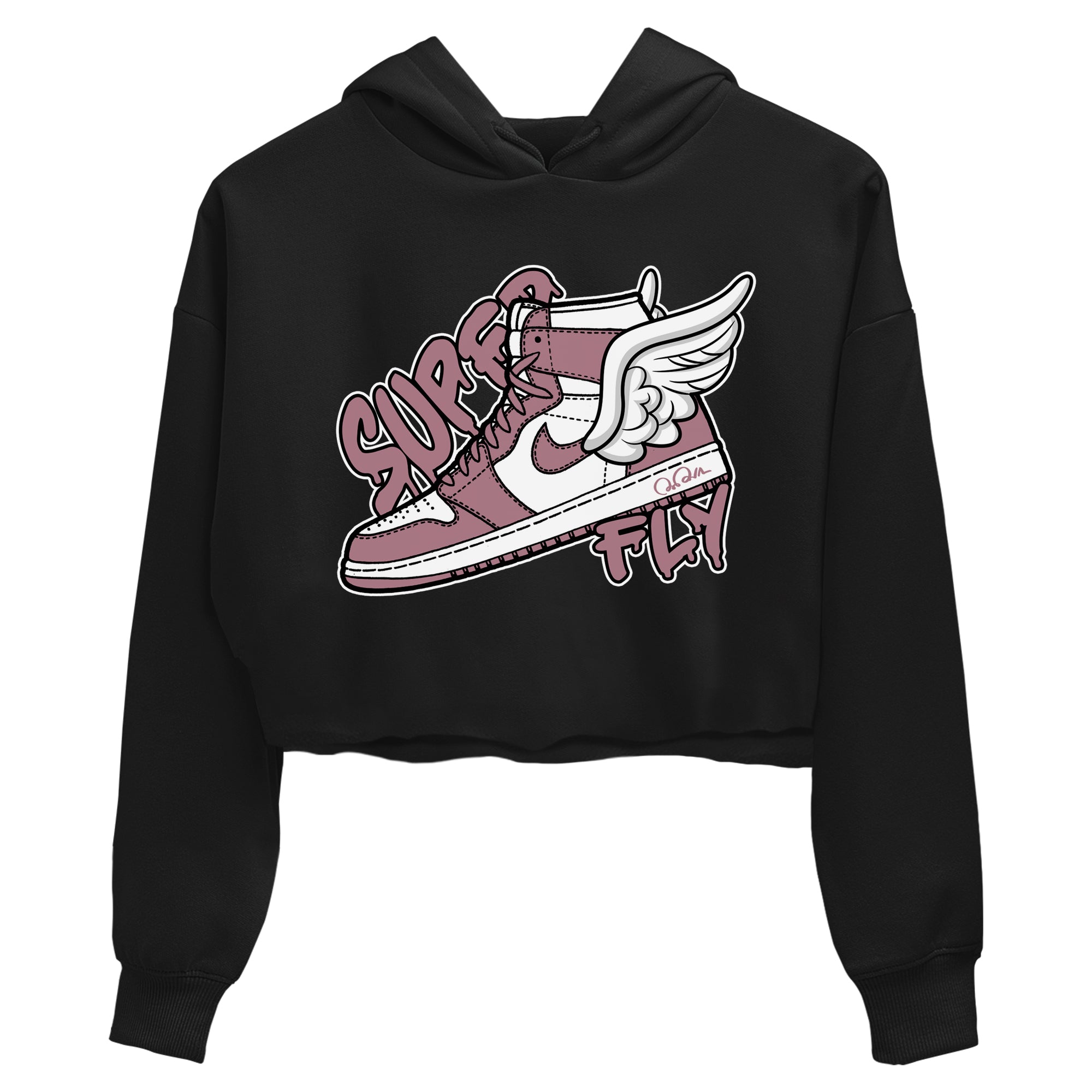 Air Jordan 1 Mauve shirt to match jordans Super Fly crew neck streetwear t-shirt AJ1Mauve Drip Gear Zone Black 2 Crop Sneaker Matching Tee