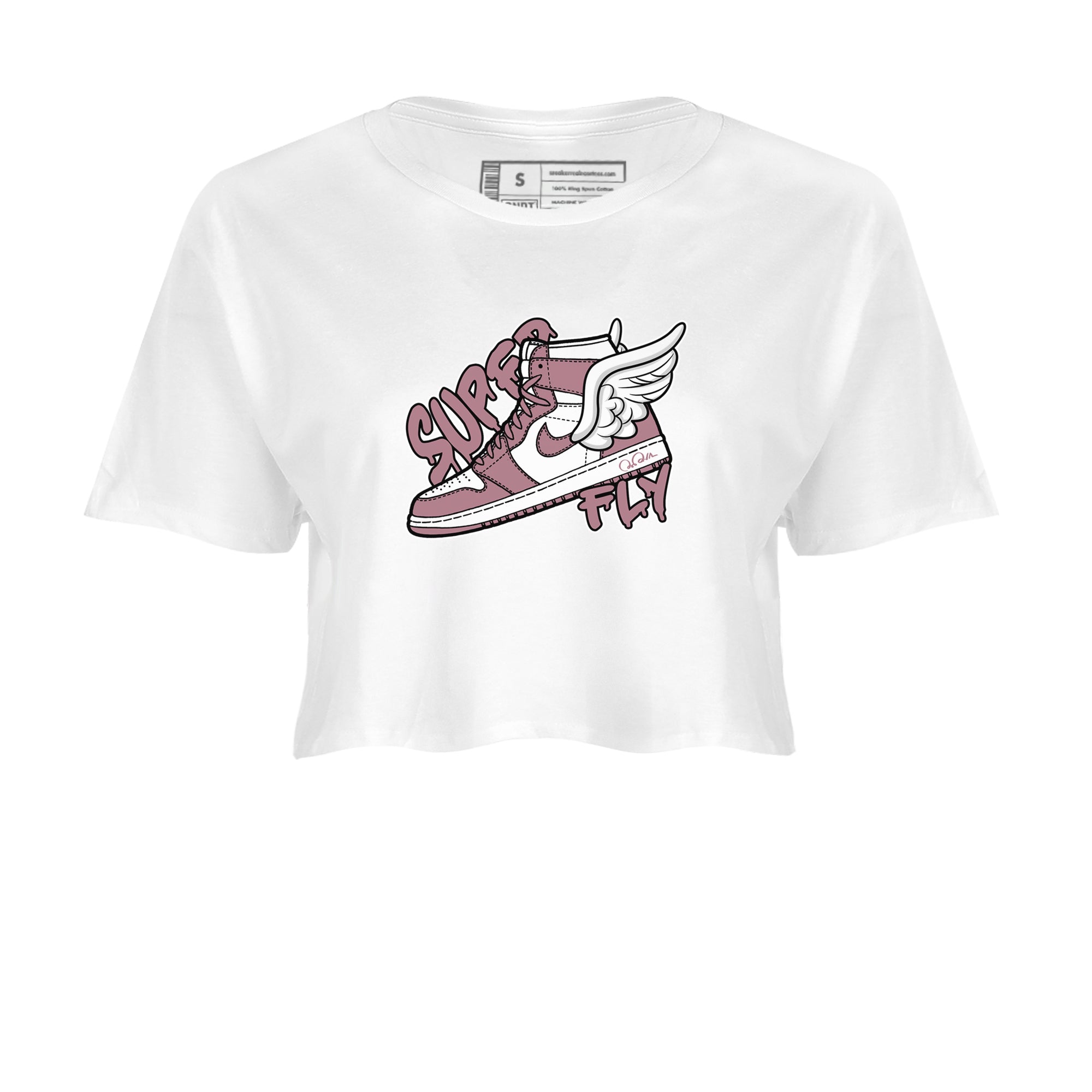 Air Jordan 1 Mauve shirt to match jordans Super Fly crew neck streetwear t-shirt AJ1Mauve Drip Gear Zone White 2 Crop Sneaker Matching Tee