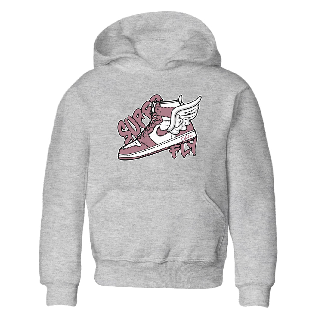 Air Jordan 1 Mauve shirt to match jordans Super Fly crew neck streetwear t-shirt AJ1Mauve Drip Gear Zone Baby Toddler Heather Grey 2 Sneaker Matching Tee