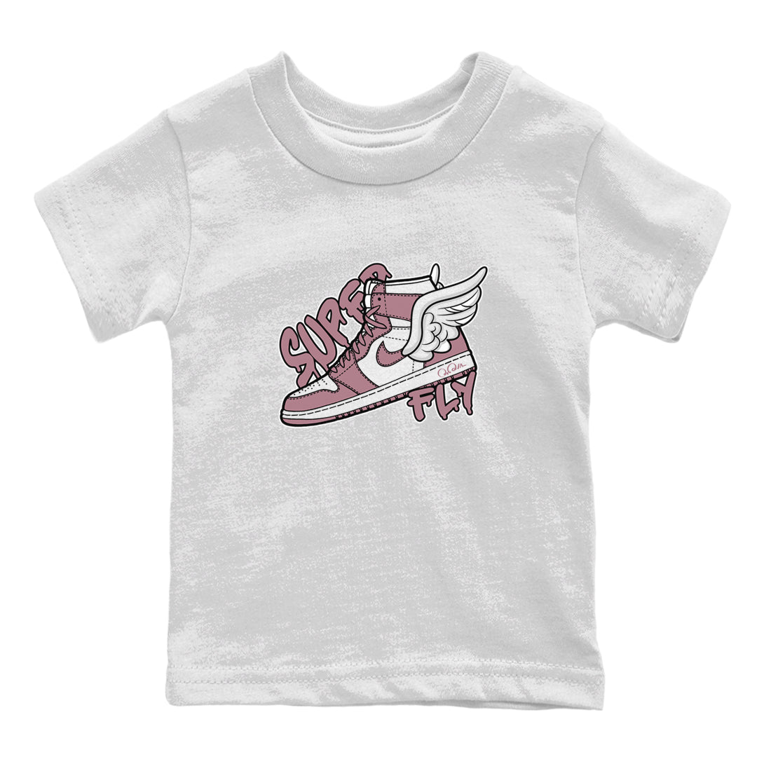 Air Jordan 1 Mauve shirt to match jordans Super Fly crew neck streetwear t-shirt AJ1Mauve Drip Gear Zone Baby Toddler White 2 Sneaker Matching Tee