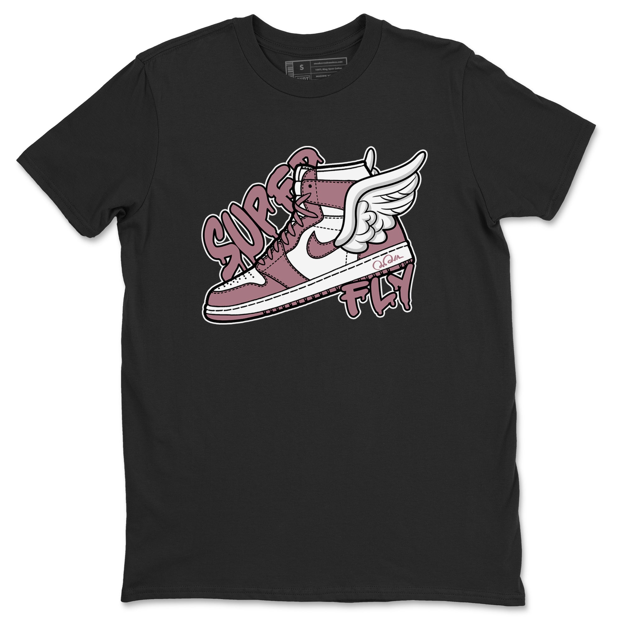 Air Jordan 1 Mauve shirt to match jordans Super Fly crew neck streetwear t-shirt AJ1Mauve Drip Gear Zone Unisex Black 2 Sneaker Matching Tee