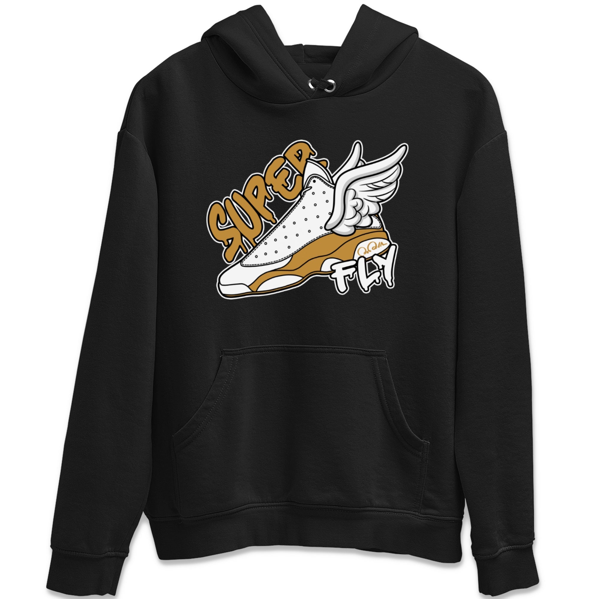 Air Jordan 13 Wheat Sneaker Match Tees Super Fly Sneaker Tees AJ13 Wheat Sneaker Release Tees Unisex Shirts Black 2