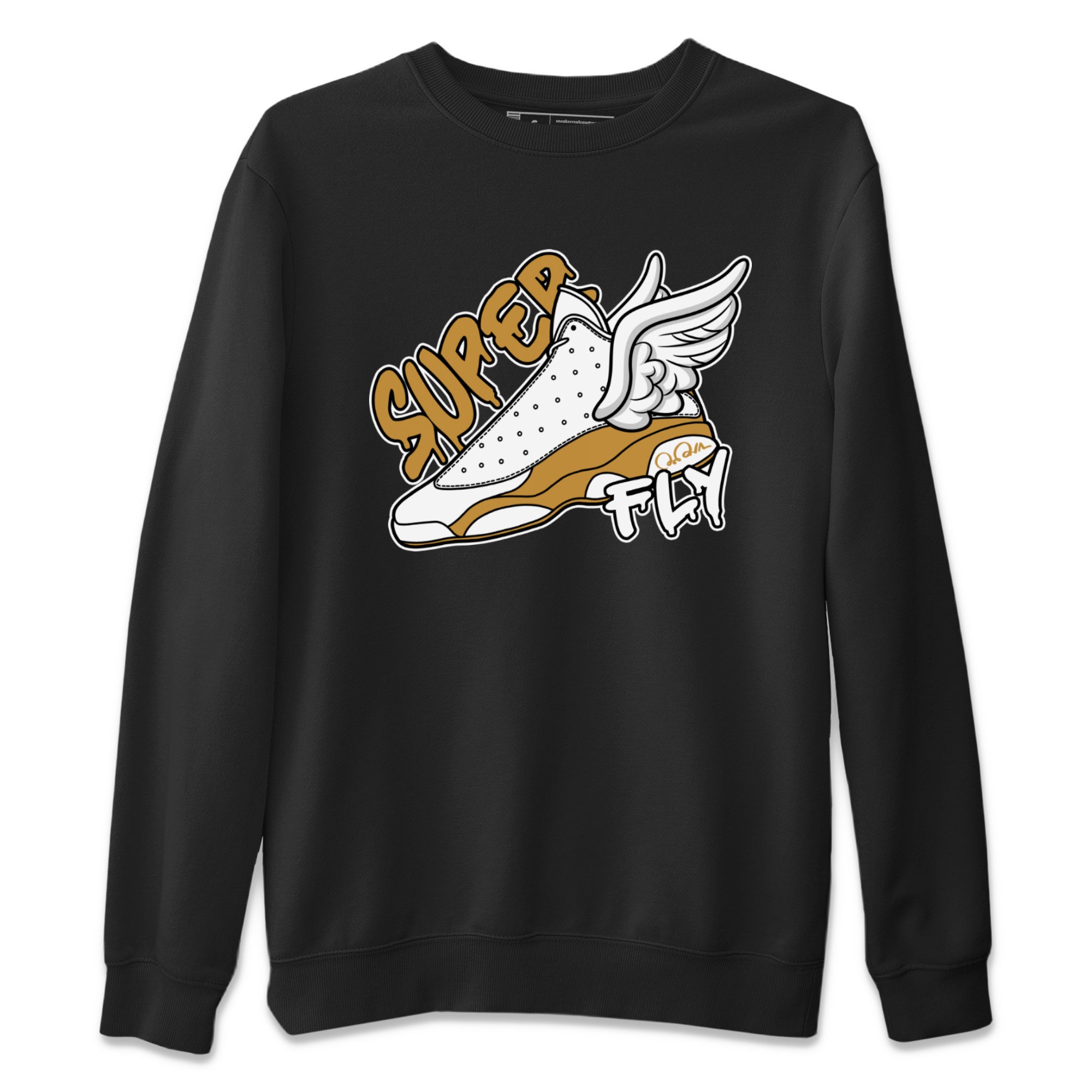 Air Jordan 13 Wheat Sneaker Match Tees Super Fly Sneaker Tees AJ13 Wheat Sneaker Release Tees Unisex Shirts Black 2