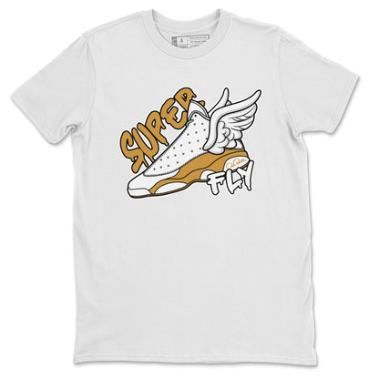 Air Jordan 13 Wheat Sneaker Match Tees Super Fly Sneaker Tees AJ13 Wheat Sneaker Release Tees Unisex Shirts White 2