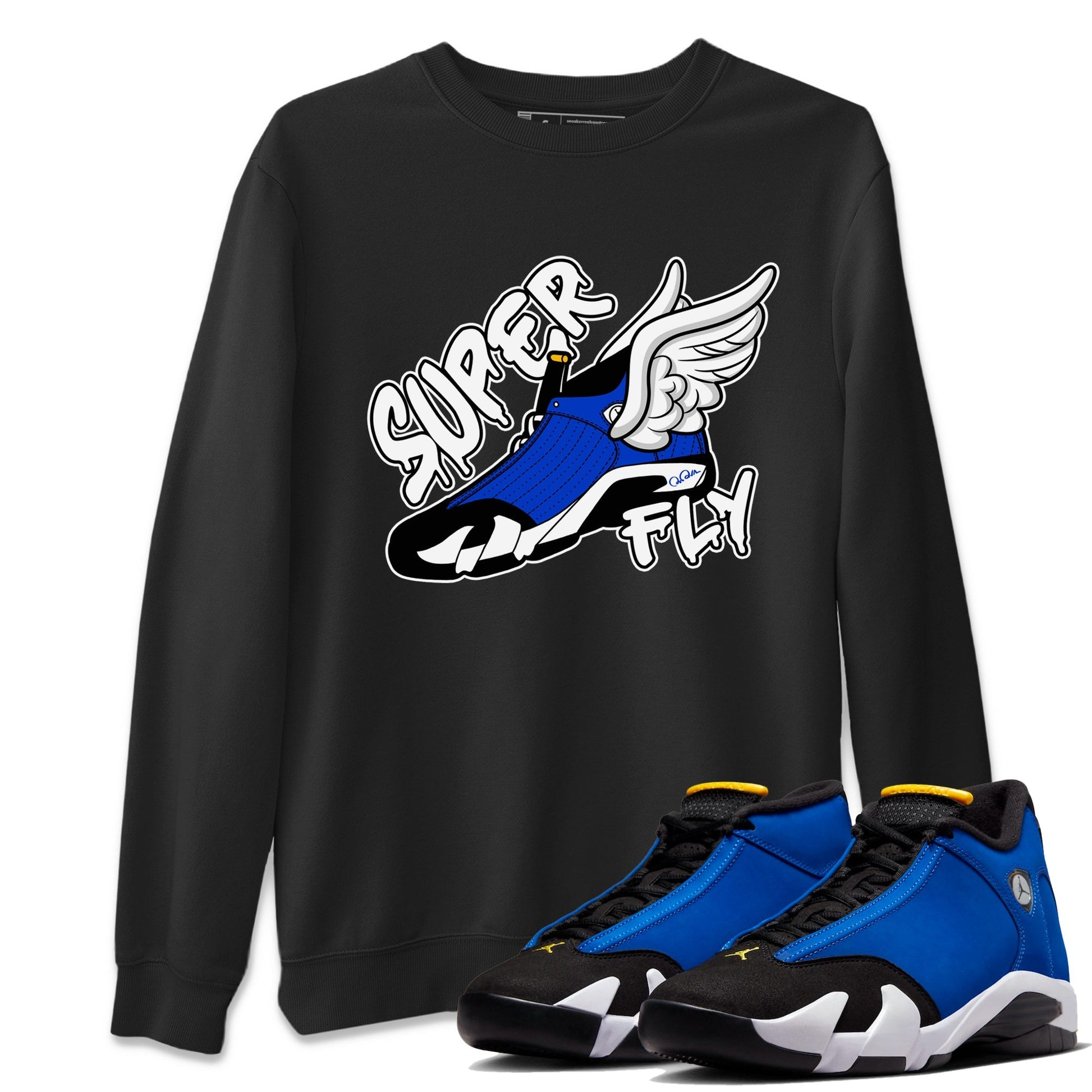 Air Jordan 14 Laney Sneaker Match Tees Super Fly Sneaker Tees AJ14 Laney Sneaker Release Tees Unisex Shirts Black 1
