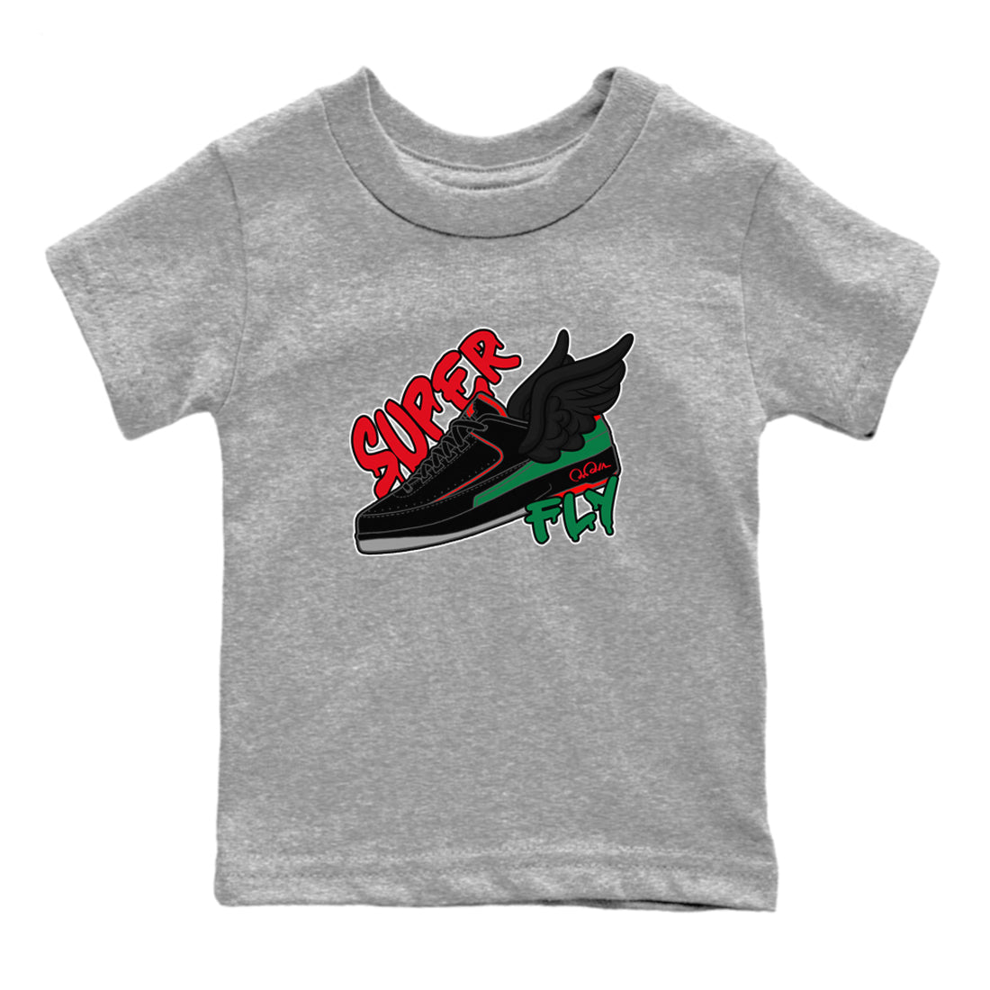 Jordan 2 Low Christmas X-mas Holiday special gift shirt to match jordans Super Fly sneaker tees Air Jordan 2 Christmas Drip Gear Zone Baby Toddler Heather Grey 2 T-Shirt