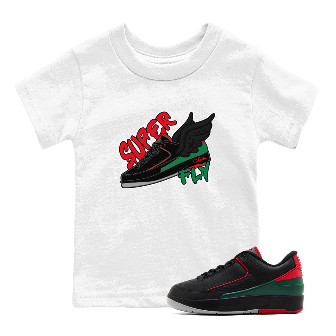 Jordan 2 Low Christmas X-mas Holiday special gift shirt to match jordans Super Fly sneaker tees Air Jordan 2 Christmas Drip Gear Zone Baby Toddler White 1 T-Shirt