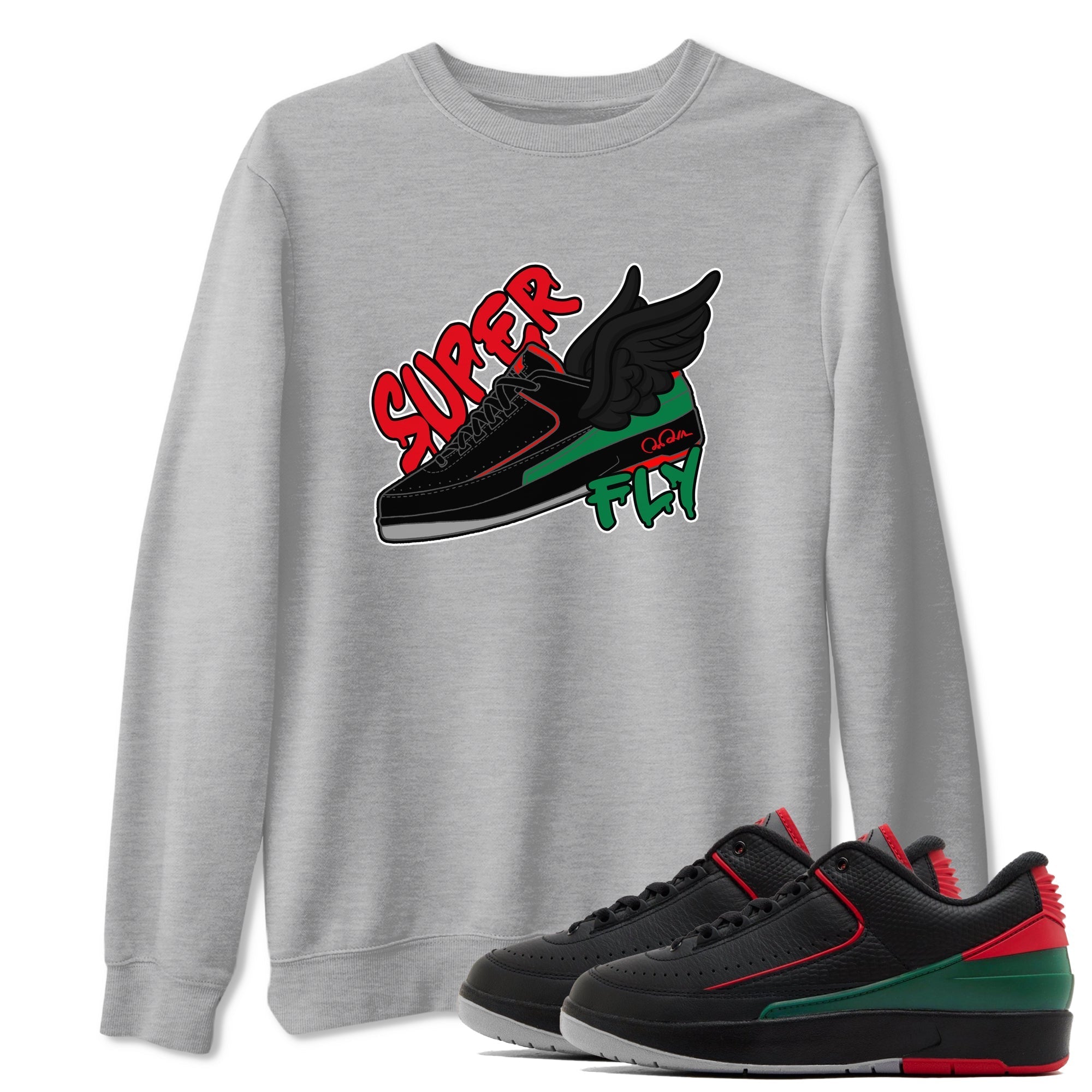Jordan 2 Low Christmas X-mas Holiday special gift shirt to match jordans Super Fly sneaker tees Air Jordan 2 Christmas Drip Gear Zone Unisex Heather Grey 1 T-Shirt