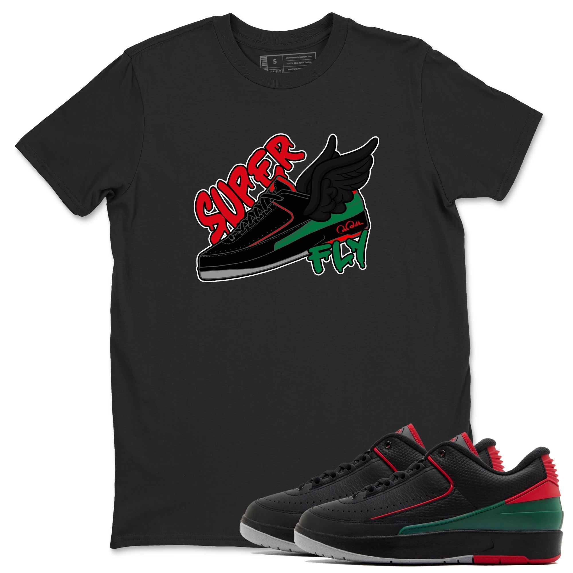 Jordan 2 Low Christmas X-mas Holiday special gift shirt to match jordans Super Fly sneaker tees Air Jordan 2 Christmas Drip Gear Zone Unisex Black 1 T-Shirt