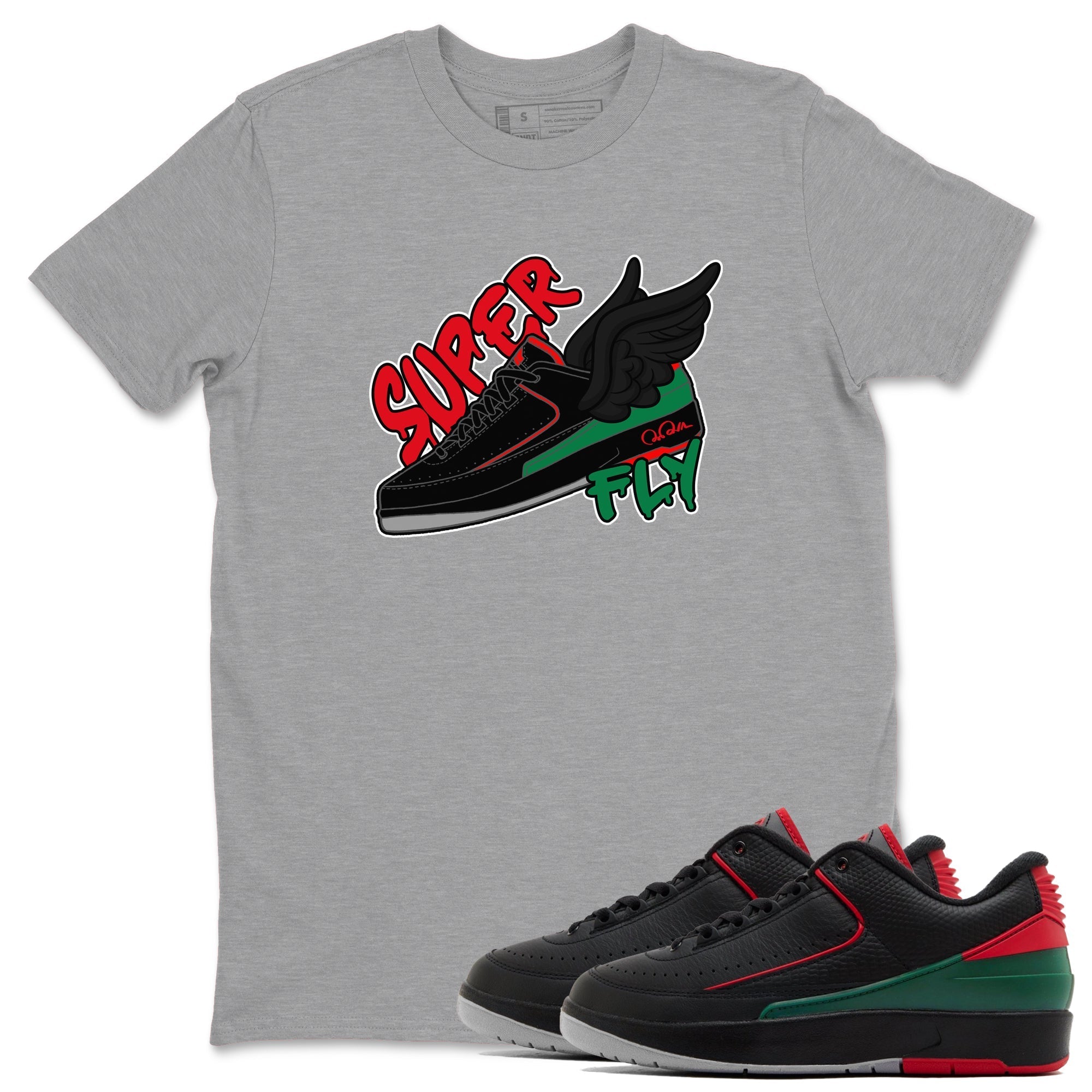 Jordan 2 Low Christmas X-mas Holiday special gift shirt to match jordans Super Fly sneaker tees Air Jordan 2 Christmas Drip Gear Zone Unisex Heather Grey 1 T-Shirt