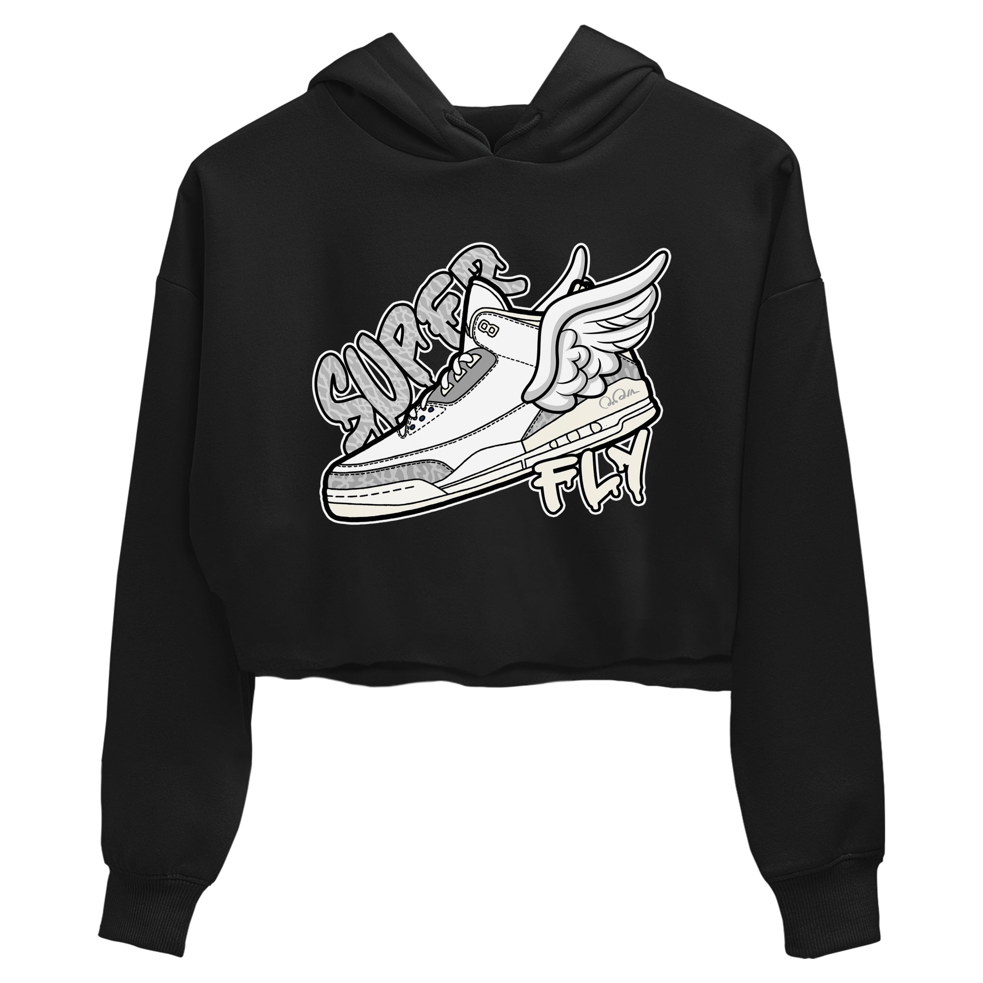3s Ivory shirt to match jordans Super Fly sneaker tees Air Jordan 3 Ivory Drip Gear Zone Black 2 crop length shirt