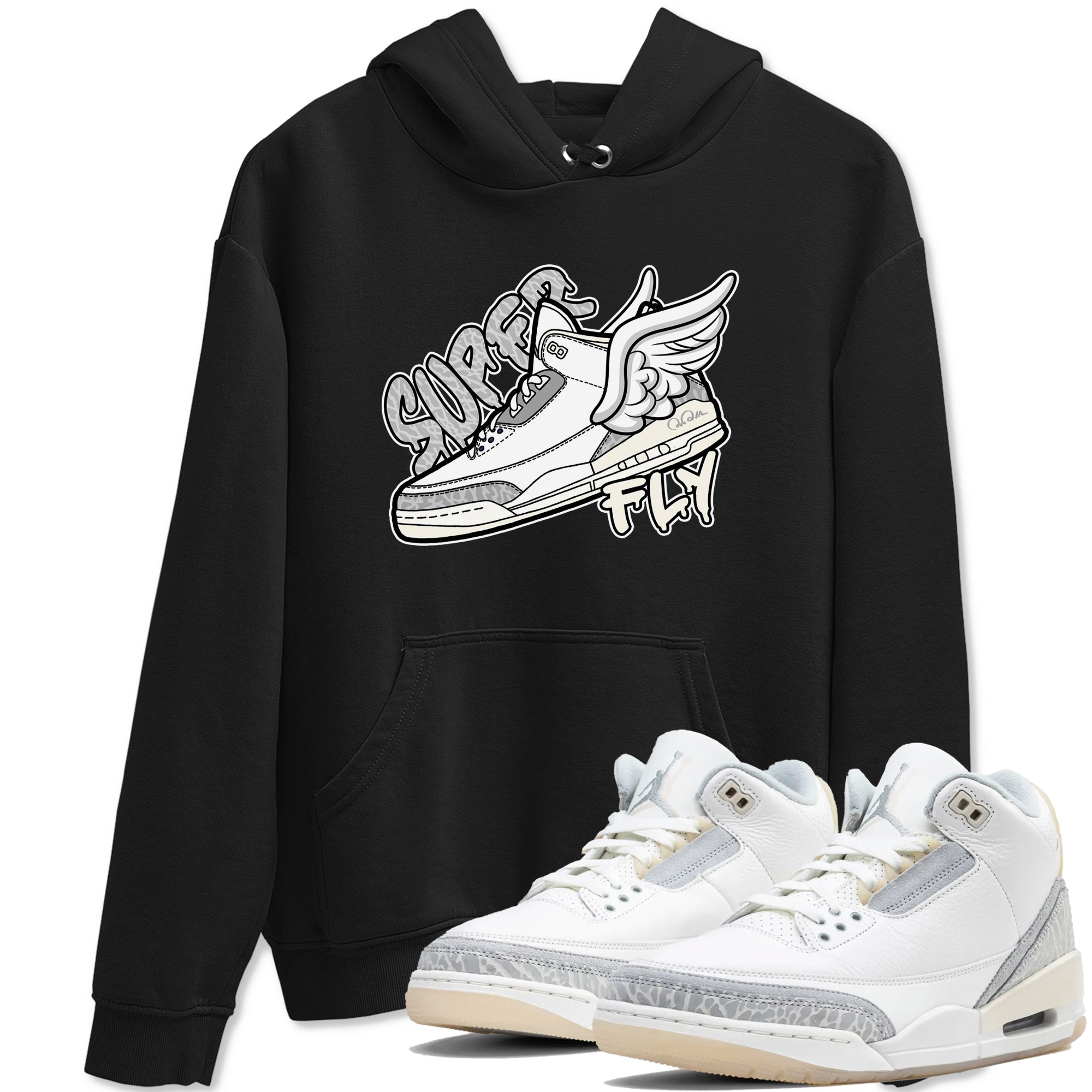 3s Ivory shirt to match jordans Super Fly sneaker tees Air Jordan 3 Ivory Drip Gear Zone unisex cotton Black 1 crew neck shirt