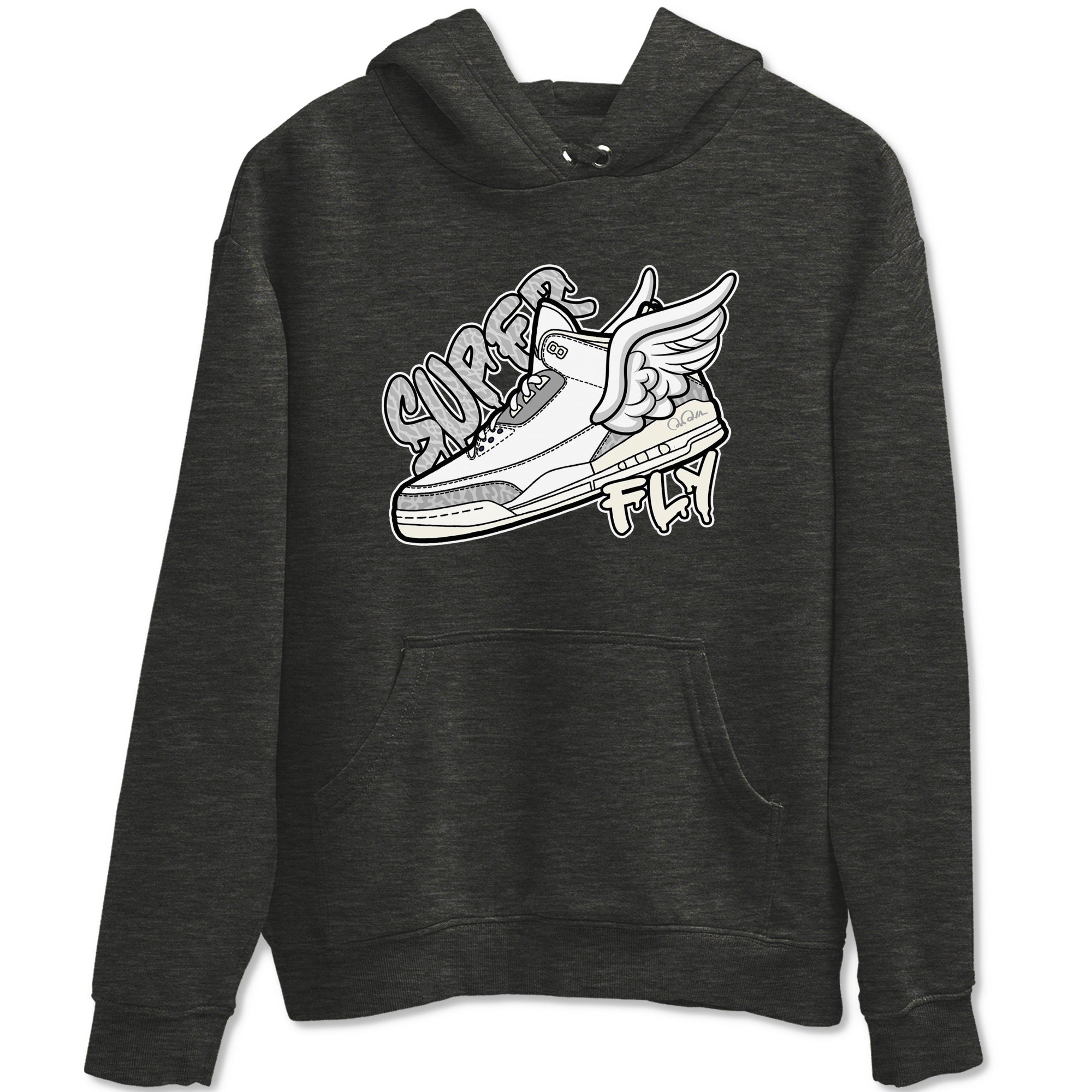 3s Ivory shirt to match jordans Super Fly sneaker tees Air Jordan 3 Ivory Drip Gear Zone unisex cotton Charcoal Heather 2 crew neck shirt