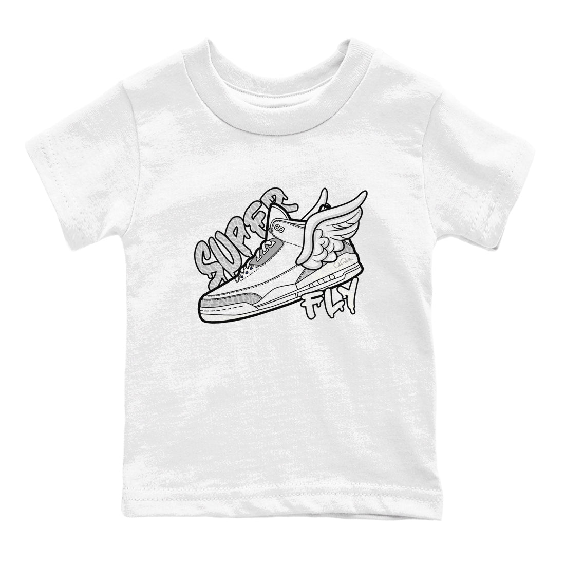 3s Ivory shirt to match jordans Super Fly sneaker tees Air Jordan 3 Ivory Drip Gear Zone baby toddler White 2 cotton Shirt