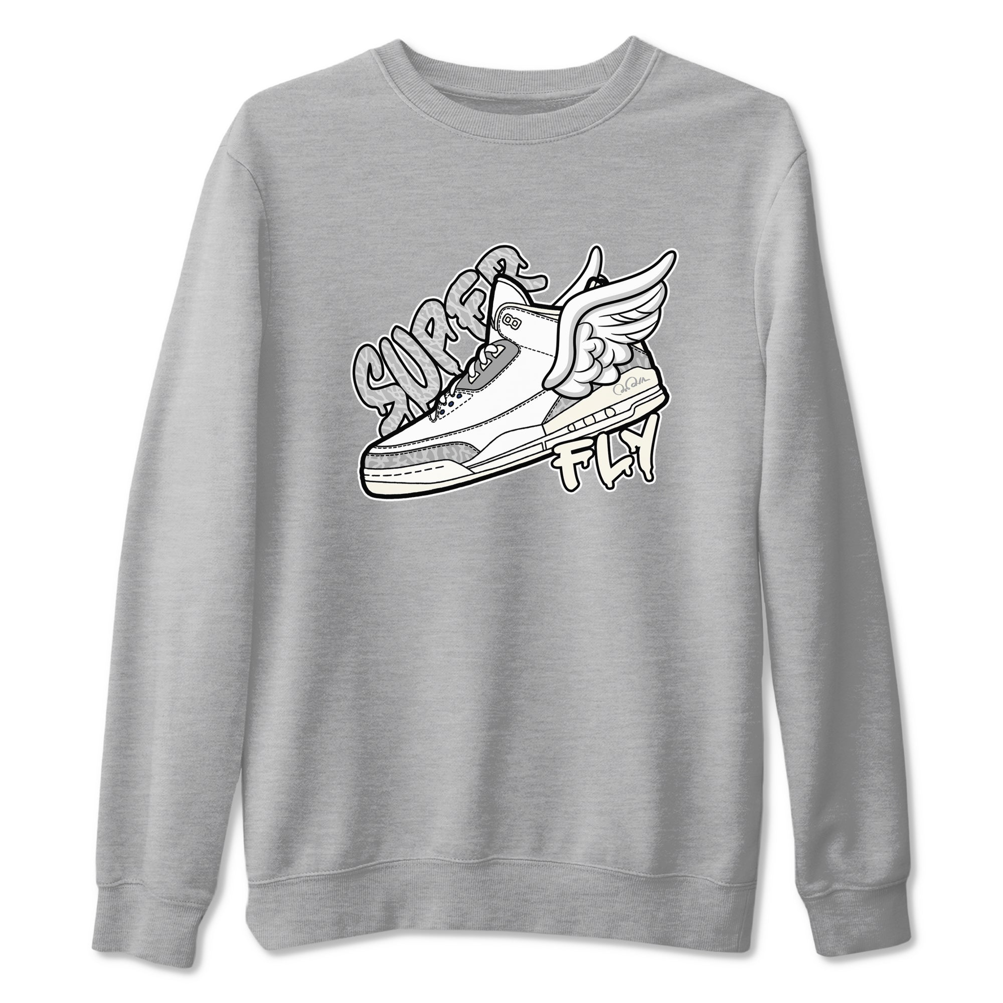 3s Ivory shirt to match jordans Super Fly sneaker tees Air Jordan 3 Ivory Drip Gear Zone unisex cotton Heather Grey 2 crew neck shirt