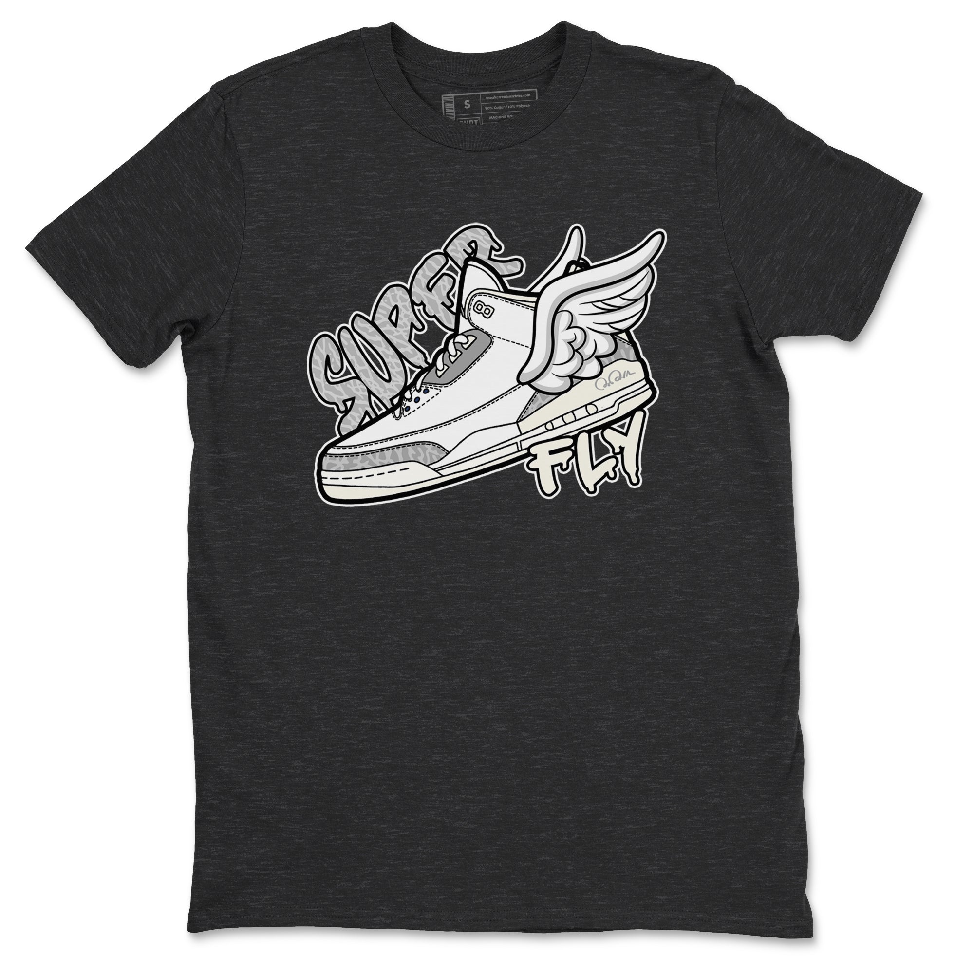 3s Ivory shirt to match jordans Super Fly sneaker tees Air Jordan 3 Ivory Drip Gear Zone unisex cotton Charcoal Heather 2 crew neck shirt