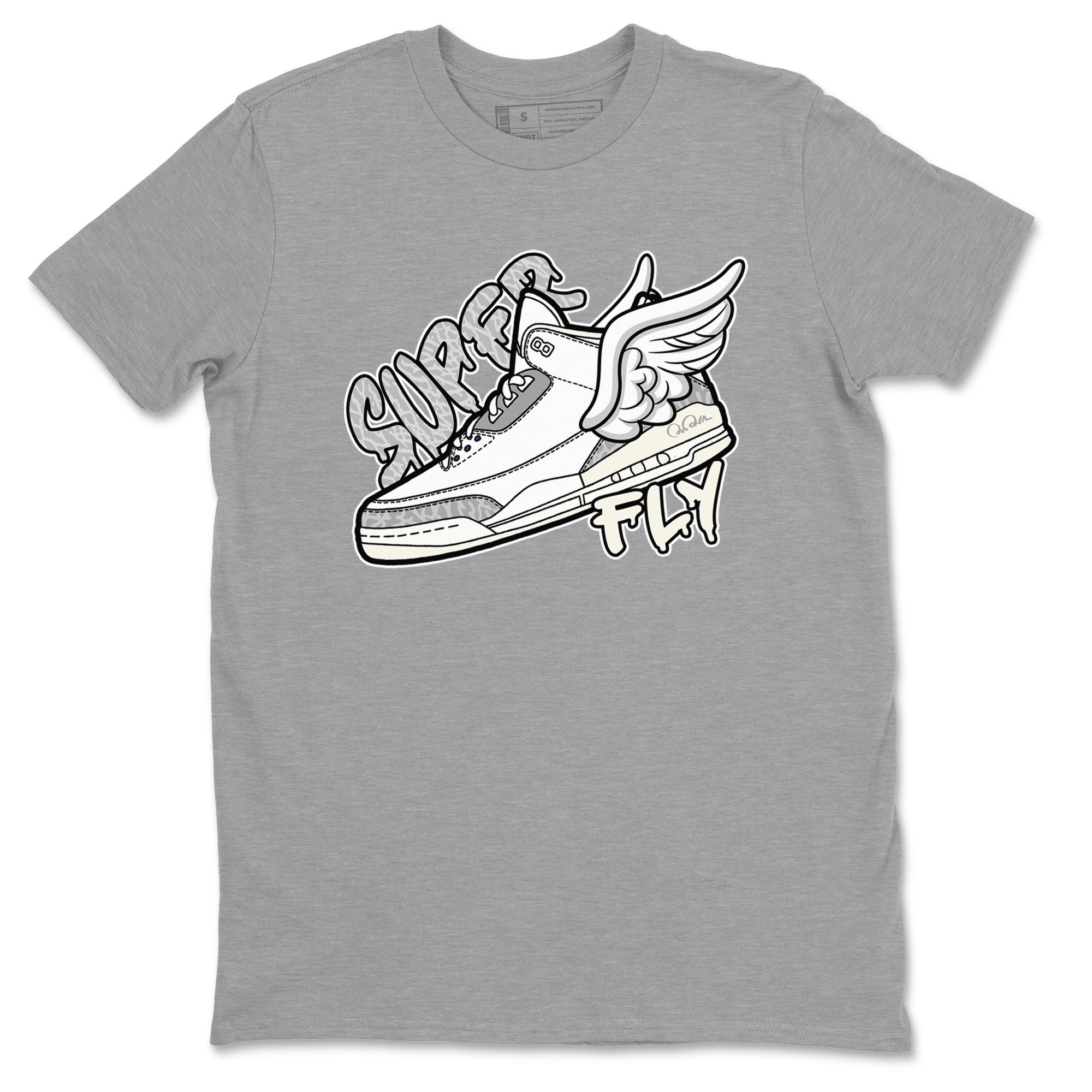 3s Ivory shirt to match jordans Super Fly sneaker tees Air Jordan 3 Ivory Drip Gear Zone unisex cotton Heather Grey 2 crew neck shirt