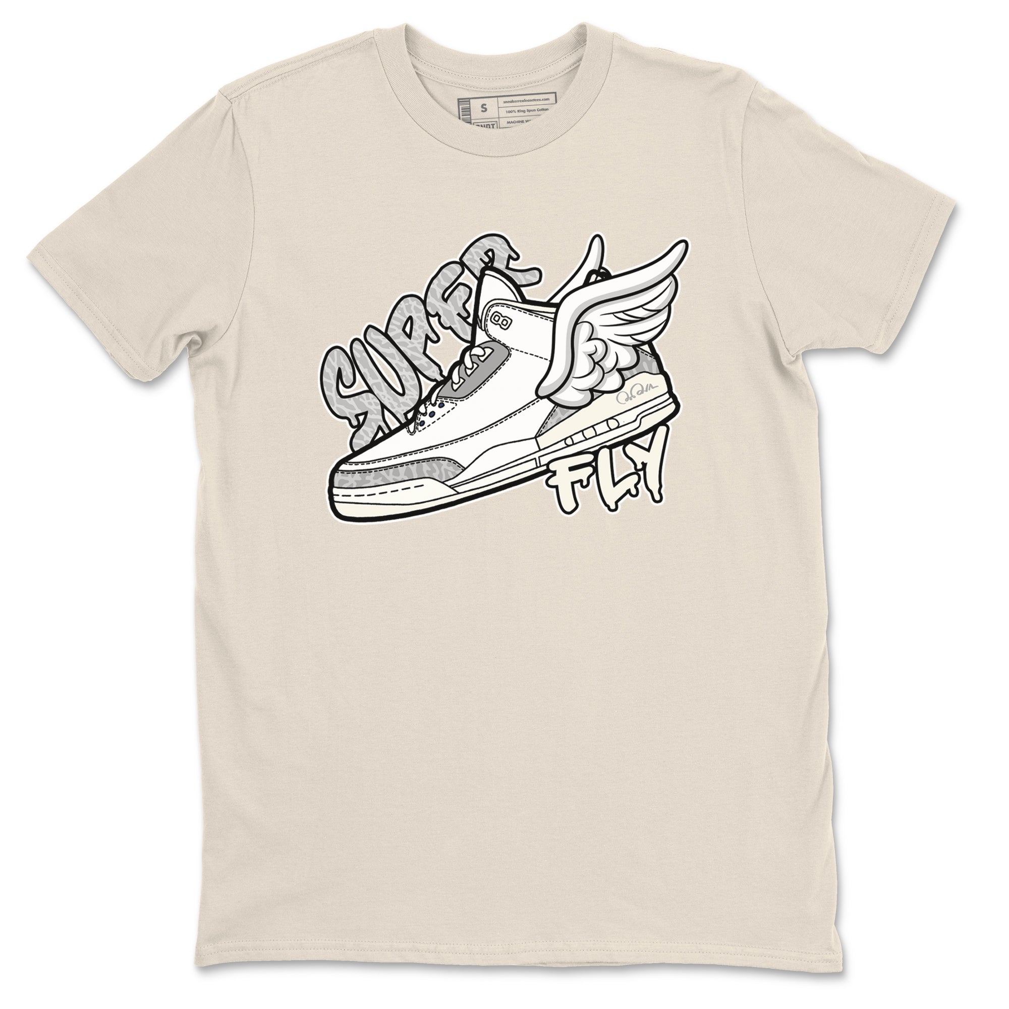 3s Ivory shirt to match jordans Super Fly sneaker tees Air Jordan 3 Ivory Drip Gear Zone unisex cotton Natural 2 crew neck shirt