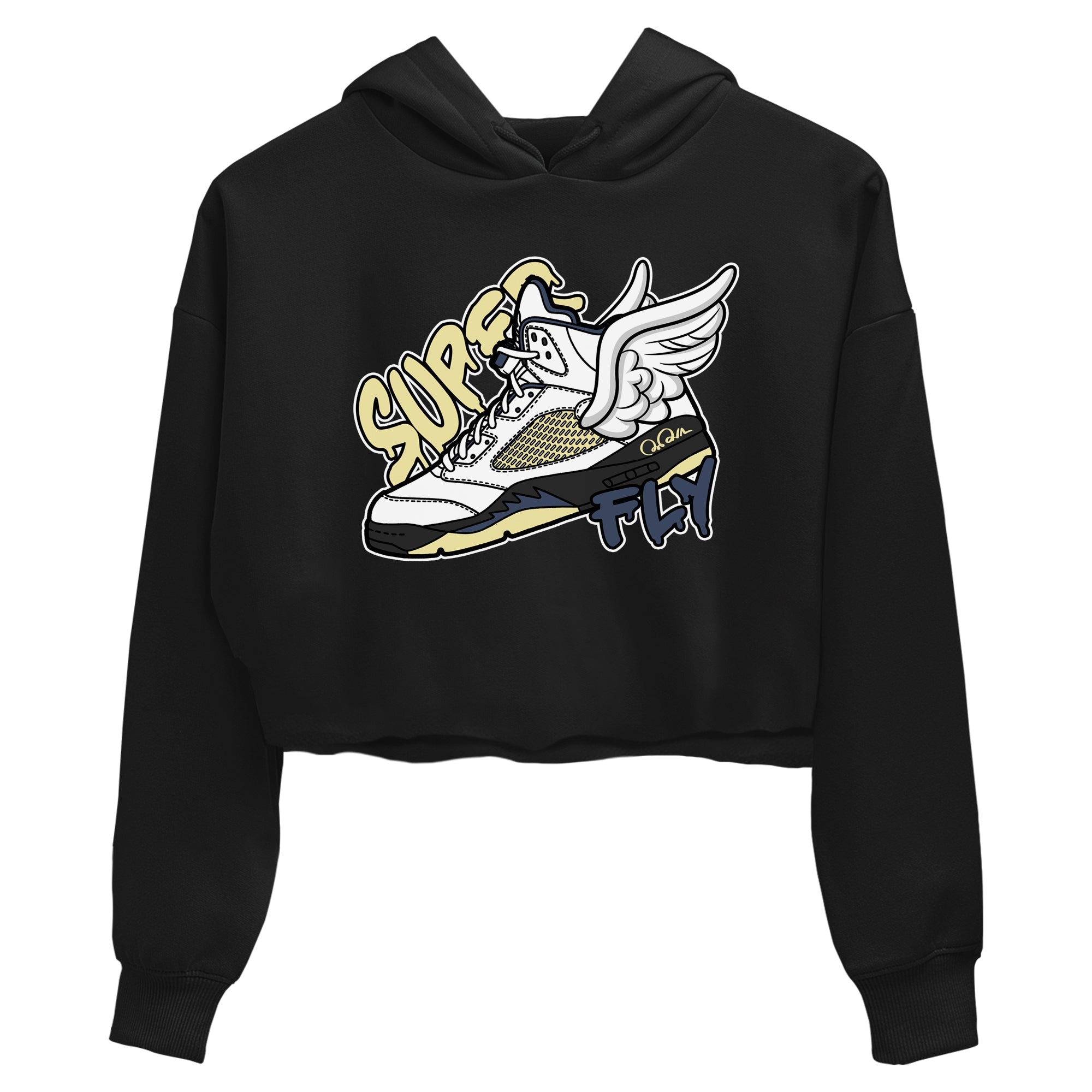 Air Jordan 5 A Ma Maniere x Photon Dust shirt to match jordans Super Fly sneaker tees Jordan 5 A Ma Maniere "Dawn" Drip Gear Zone Black 2 Crop T-Shirt