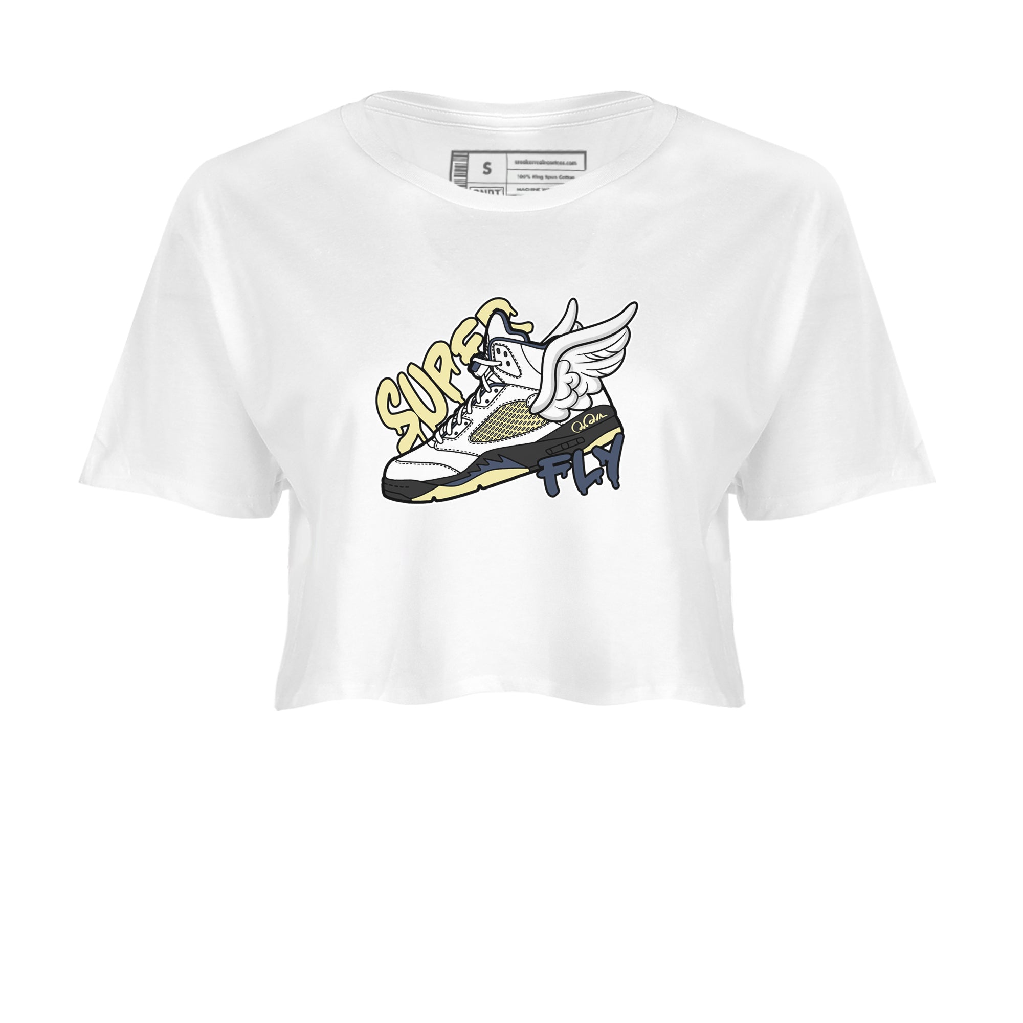 Air Jordan 5 A Ma Maniere x Photon Dust shirt to match jordans Super Fly sneaker tees Jordan 5 A Ma Maniere "Dawn" Drip Gear Zone White 2 Crop T-Shirt