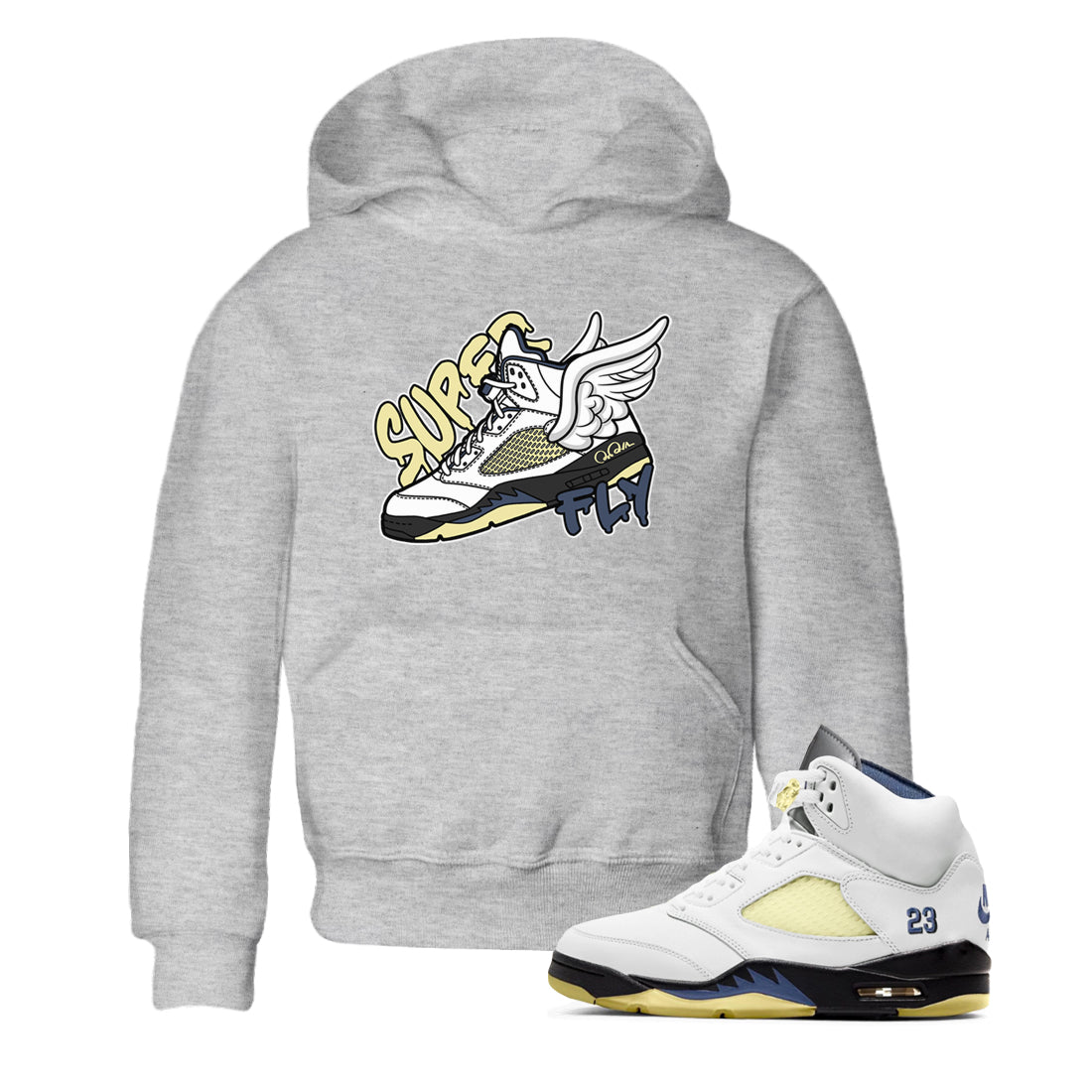 Air Jordan 5 A Ma Maniere x Photon Dust shirt to match jordans Super Fly sneaker tees Jordan 5 A Ma Maniere "Dawn" Drip Gear Zone Baby Toddler Heather Grey 1 T-Shirt
