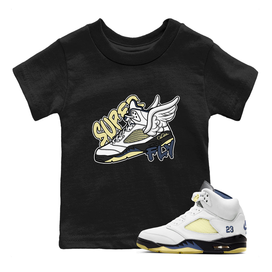 Air Jordan 5 A Ma Maniere x Photon Dust shirt to match jordans Super Fly sneaker tees Jordan 5 A Ma Maniere "Dawn" Drip Gear Zone Baby Toddler Black 1 T-Shirt