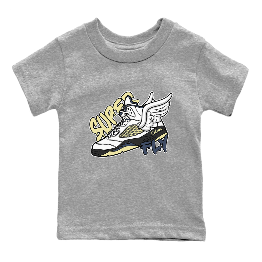 Air Jordan 5 A Ma Maniere x Photon Dust shirt to match jordans Super Fly sneaker tees Jordan 5 A Ma Maniere "Dawn" Drip Gear Zone Baby Toddler Heather Grey 2 T-Shirt