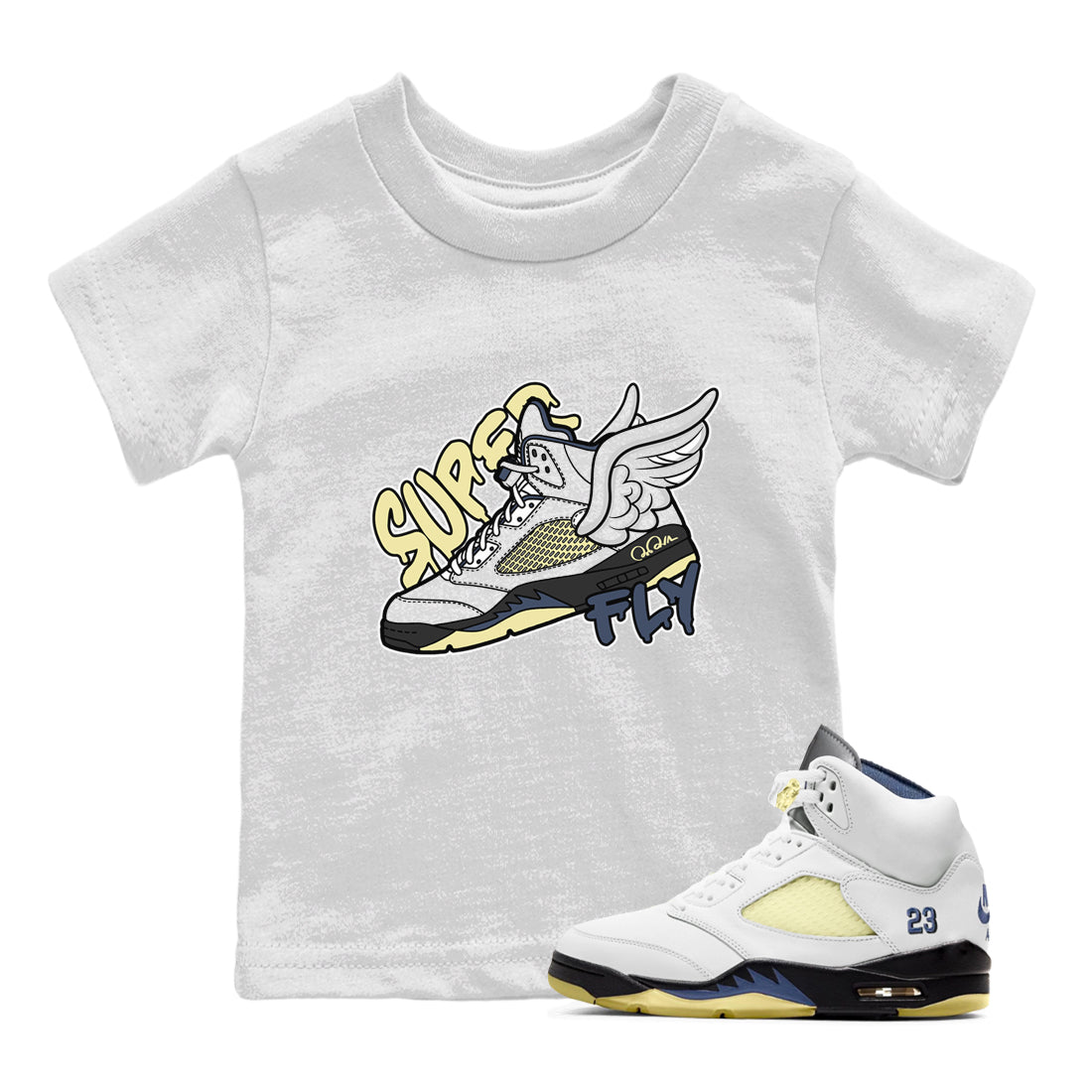 Air Jordan 5 A Ma Maniere x Photon Dust shirt to match jordans Super Fly sneaker tees Jordan 5 A Ma Maniere "Dawn" Drip Gear Zone Baby Toddler White 1 T-Shirt